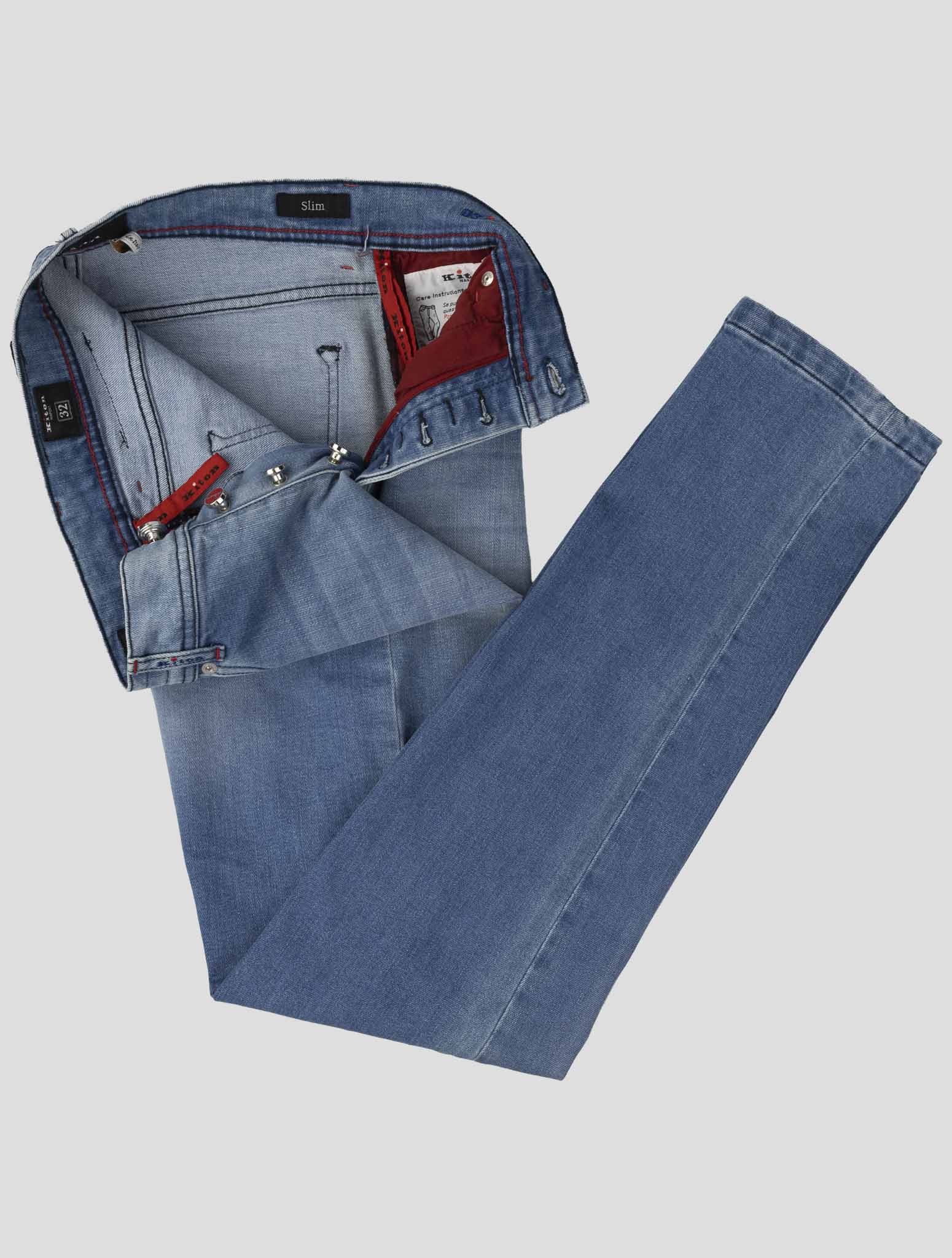 Kiton Light Blue Cotton Ea Jeans