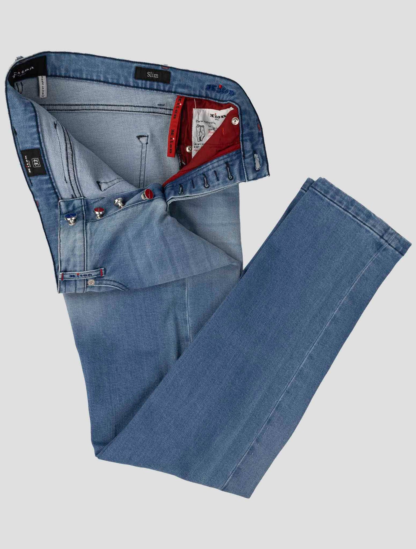 Kiton Light Blue Cotton Ea Jeans
