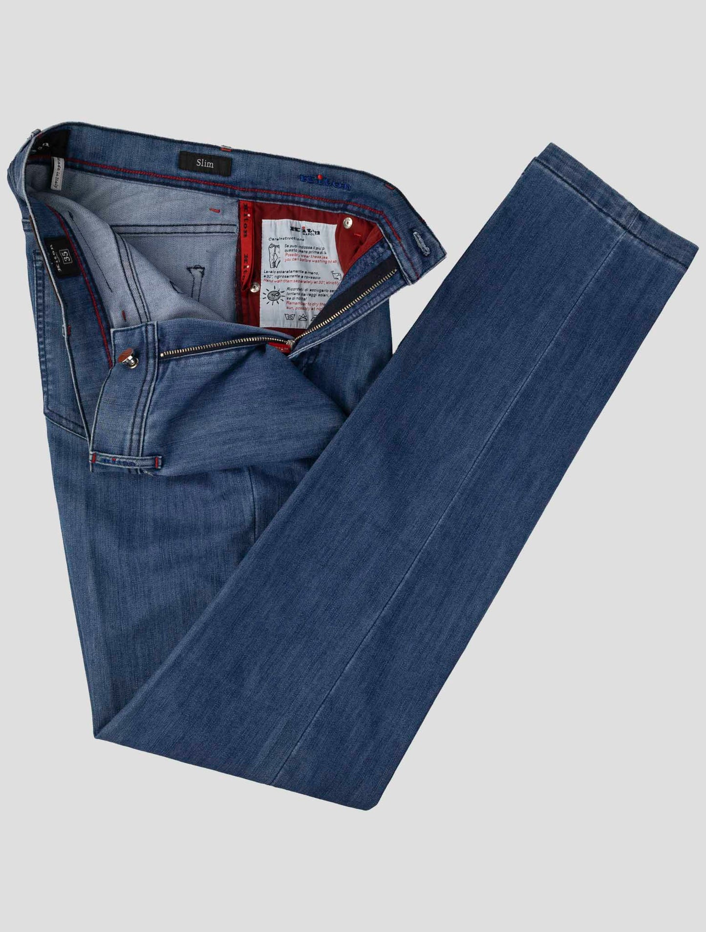 Kiton Blue Cotton Ea Jeans