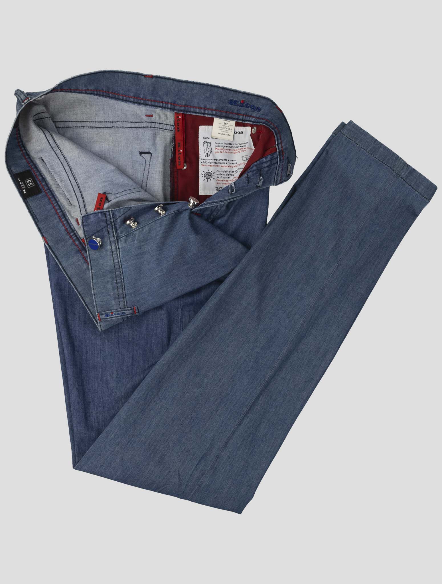 Kiton Blue Cotton Ea Jeans