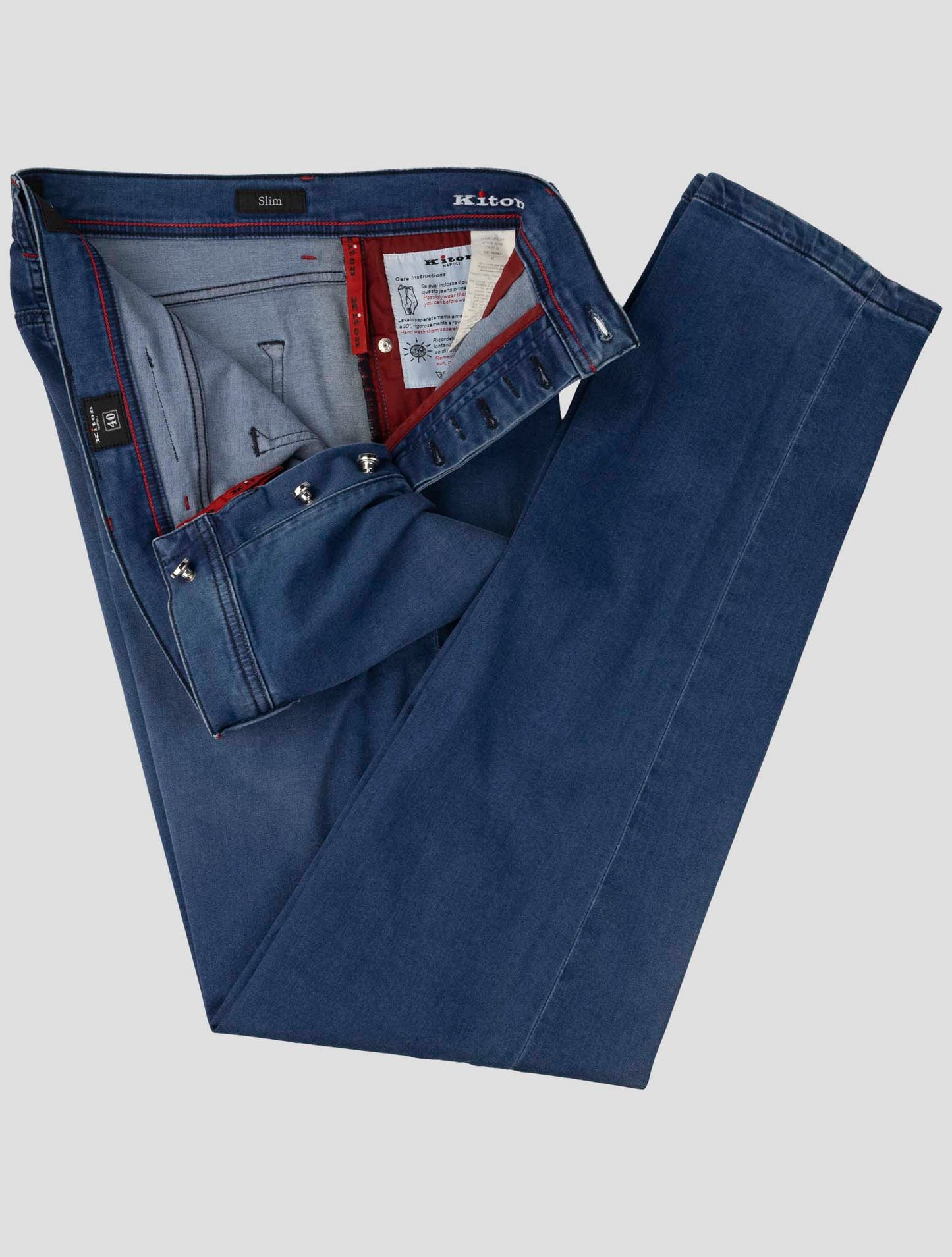 Kiton Blue Cotton Ea Jeans