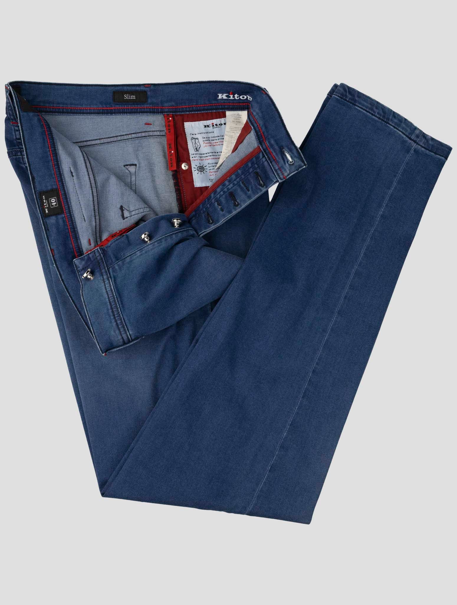Kiton Blue Cotton Ea Jeans