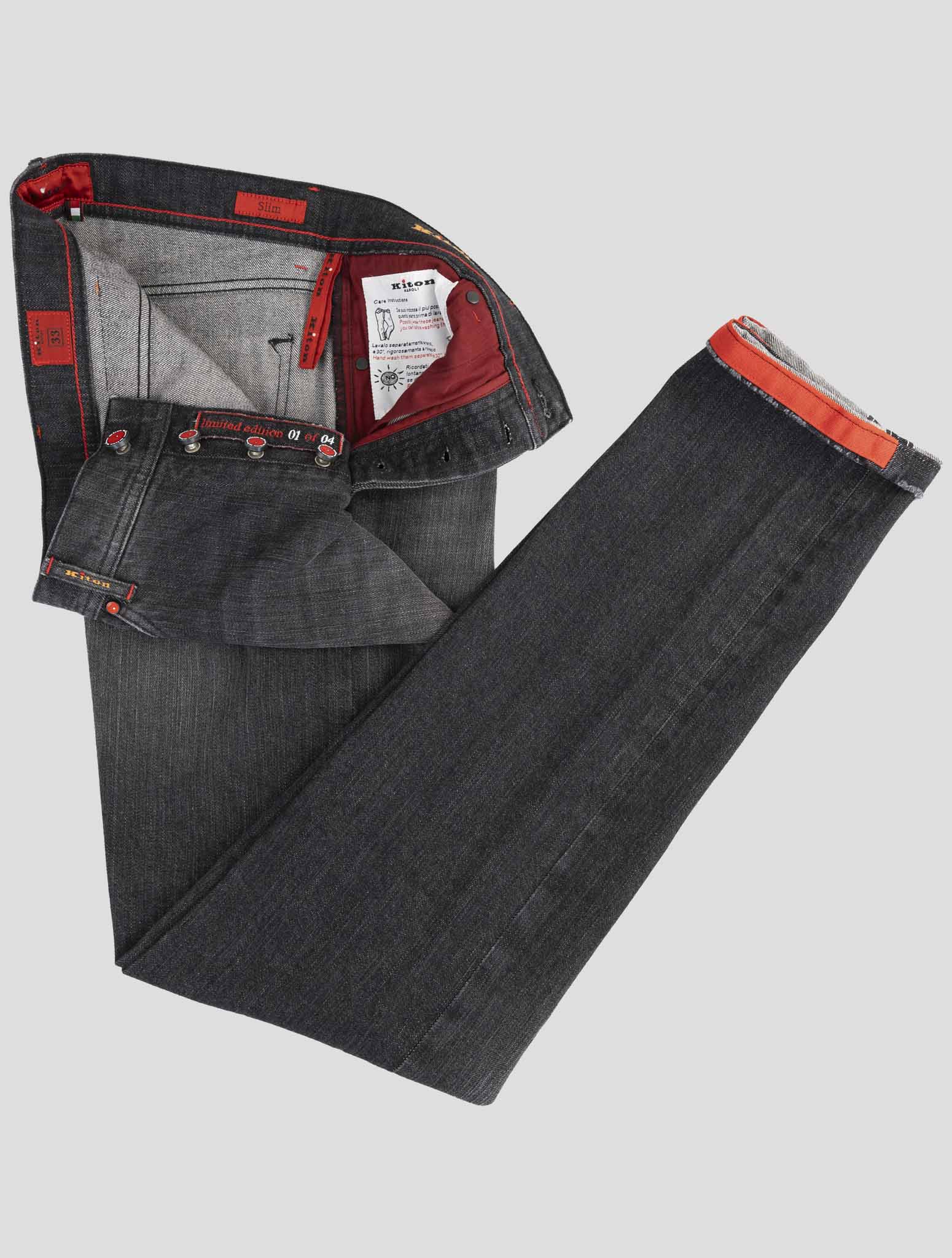 Kiton Dark Gray Cotton Ea Jeans