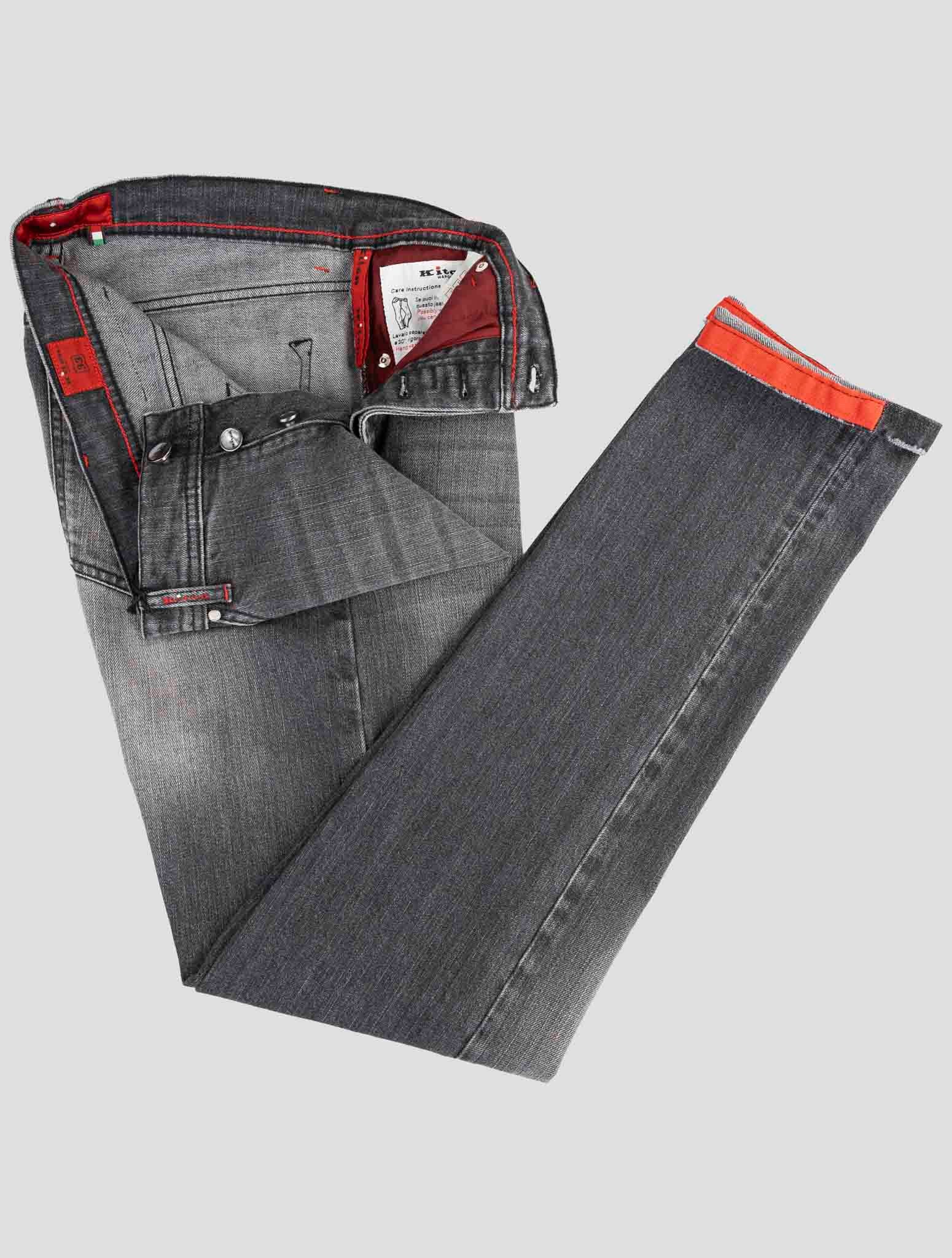 Kiton Dark Gray Cotton Ea Jeans