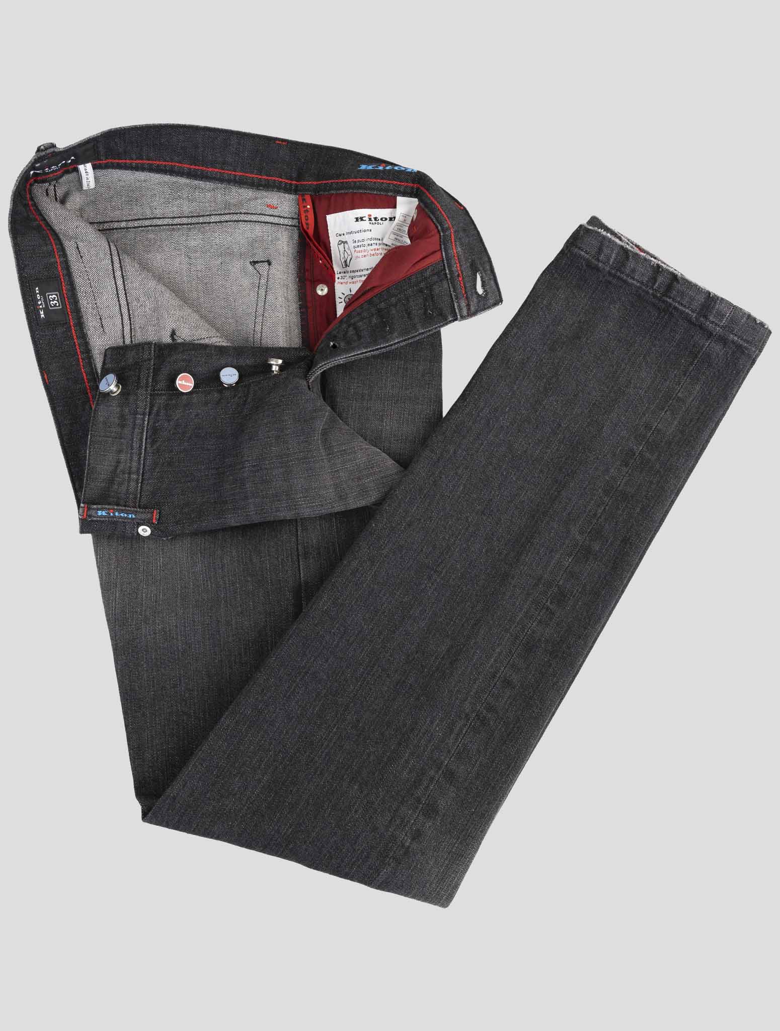 Kiton Dark Gray Cotton Ea Jeans