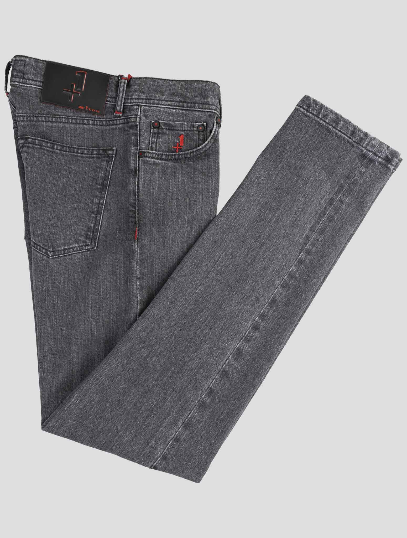 Kiton Dark Gray Cotton Ea Jeans