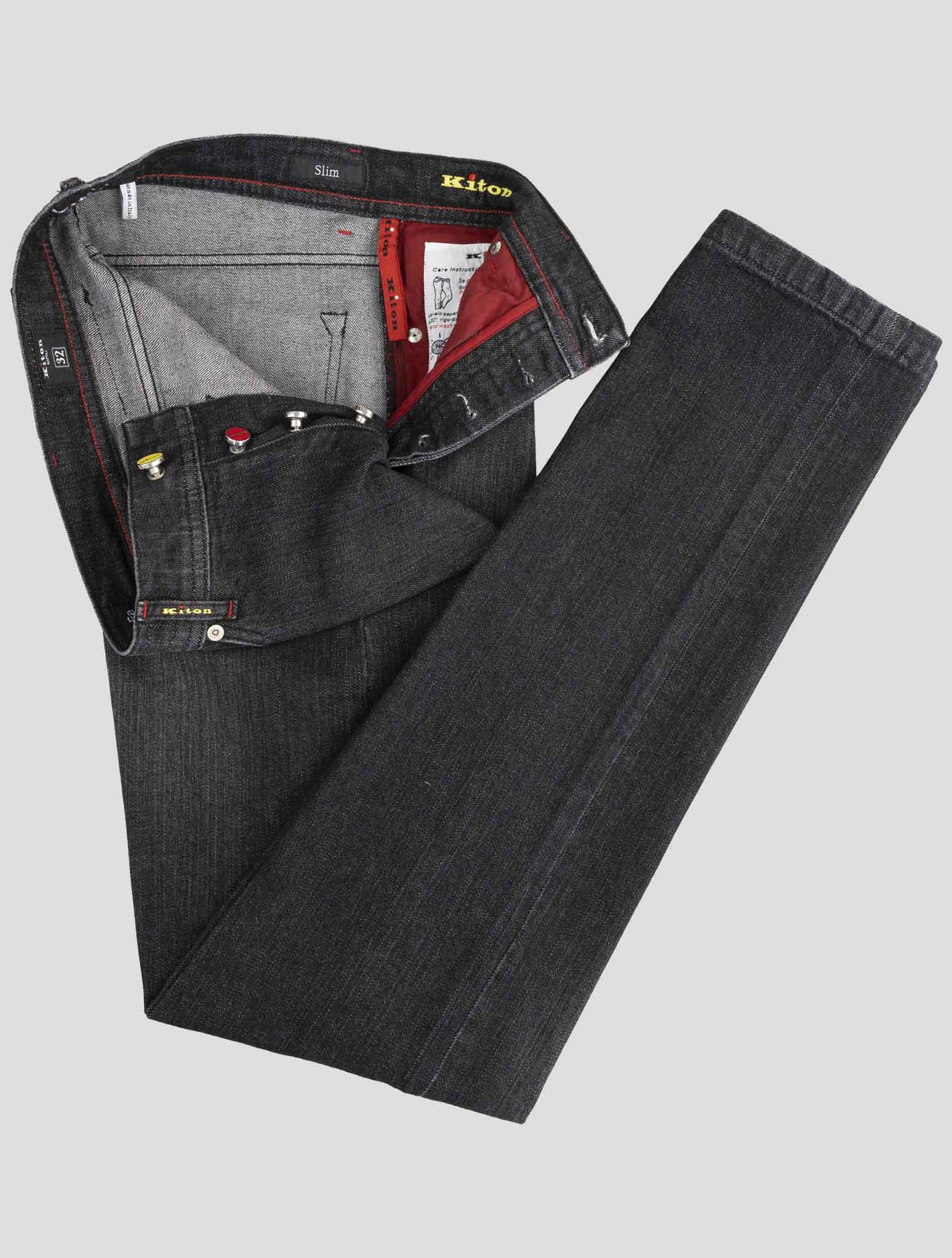 Kiton Dark Gray Cotton Ea Jeans