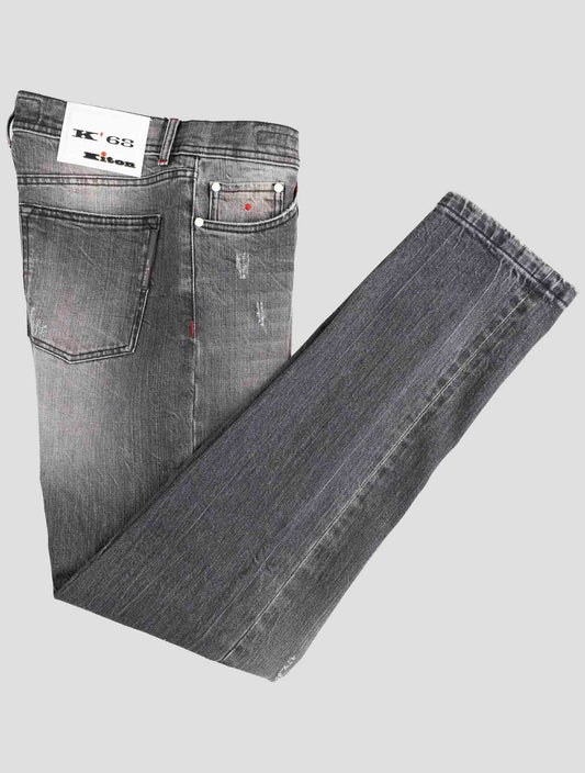 Kiton Gray Cotton Ea Jeans