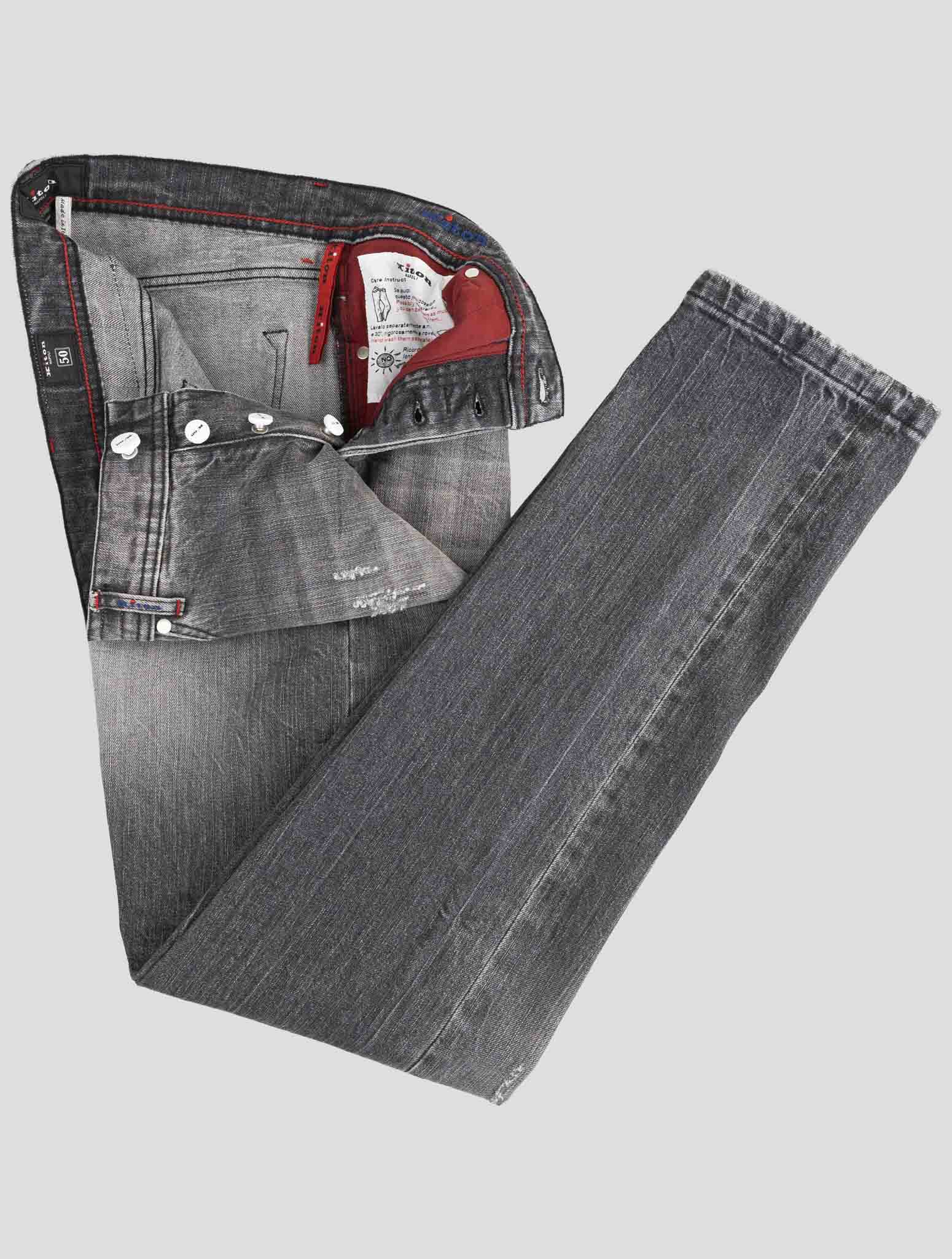 Kiton Gray Cotton Ea Jeans