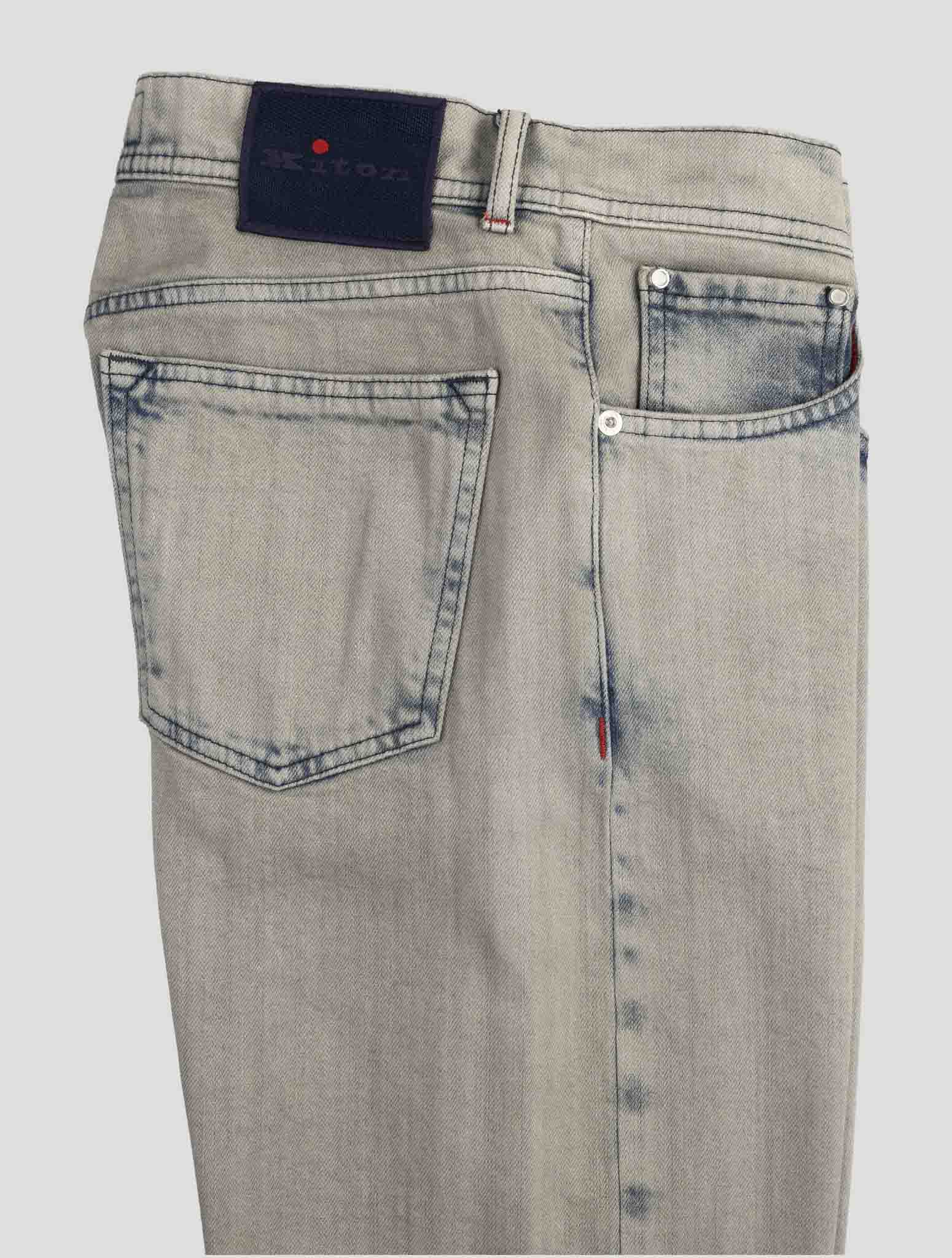 Kiton Gray Cotton Ea Jeans