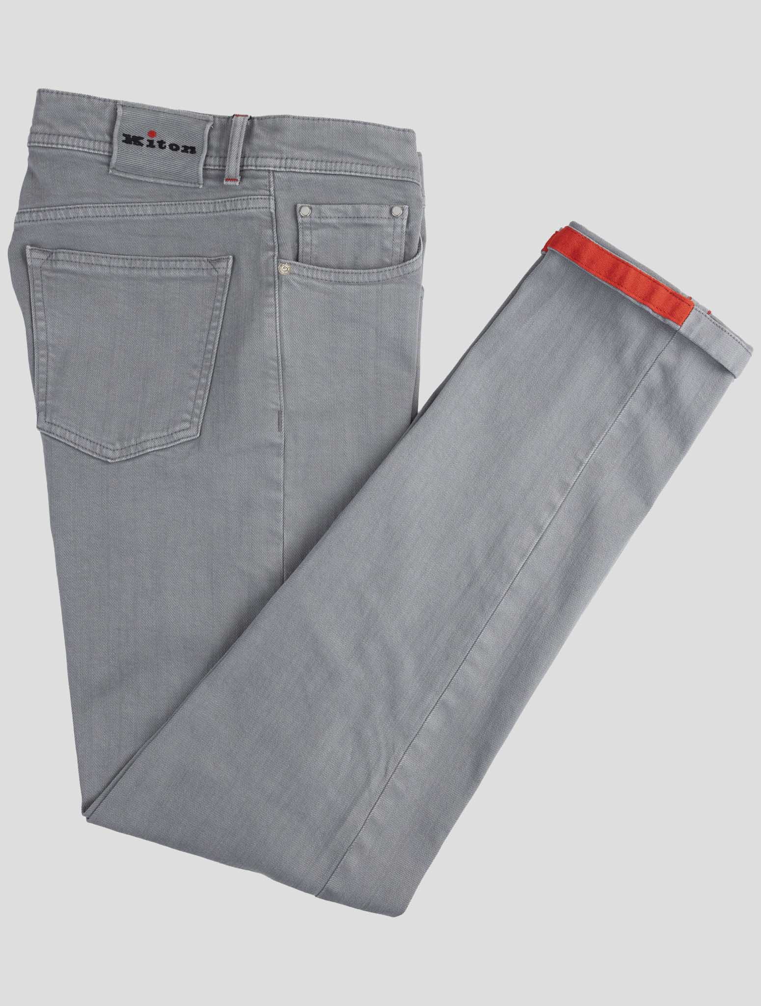 Kiton Gray Cotton Jeans