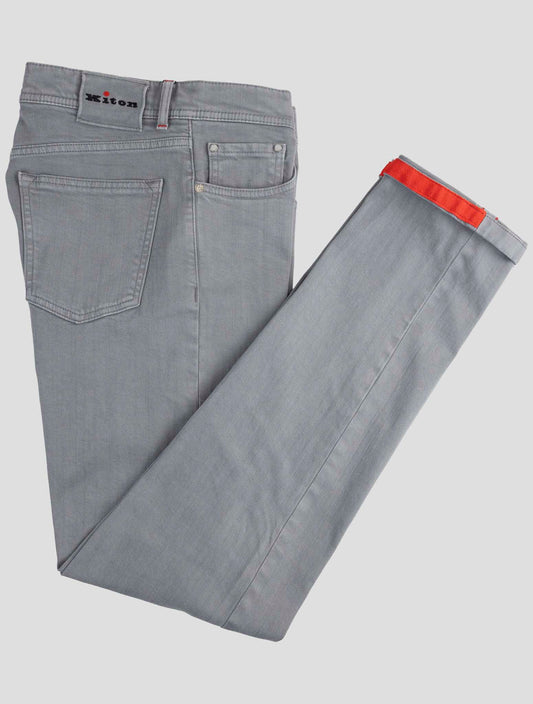 Kiton Gray Cotton Jeans