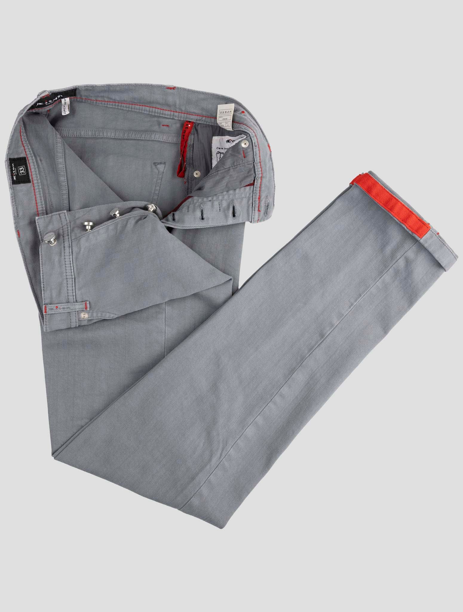 Kiton Gray Cotton Jeans