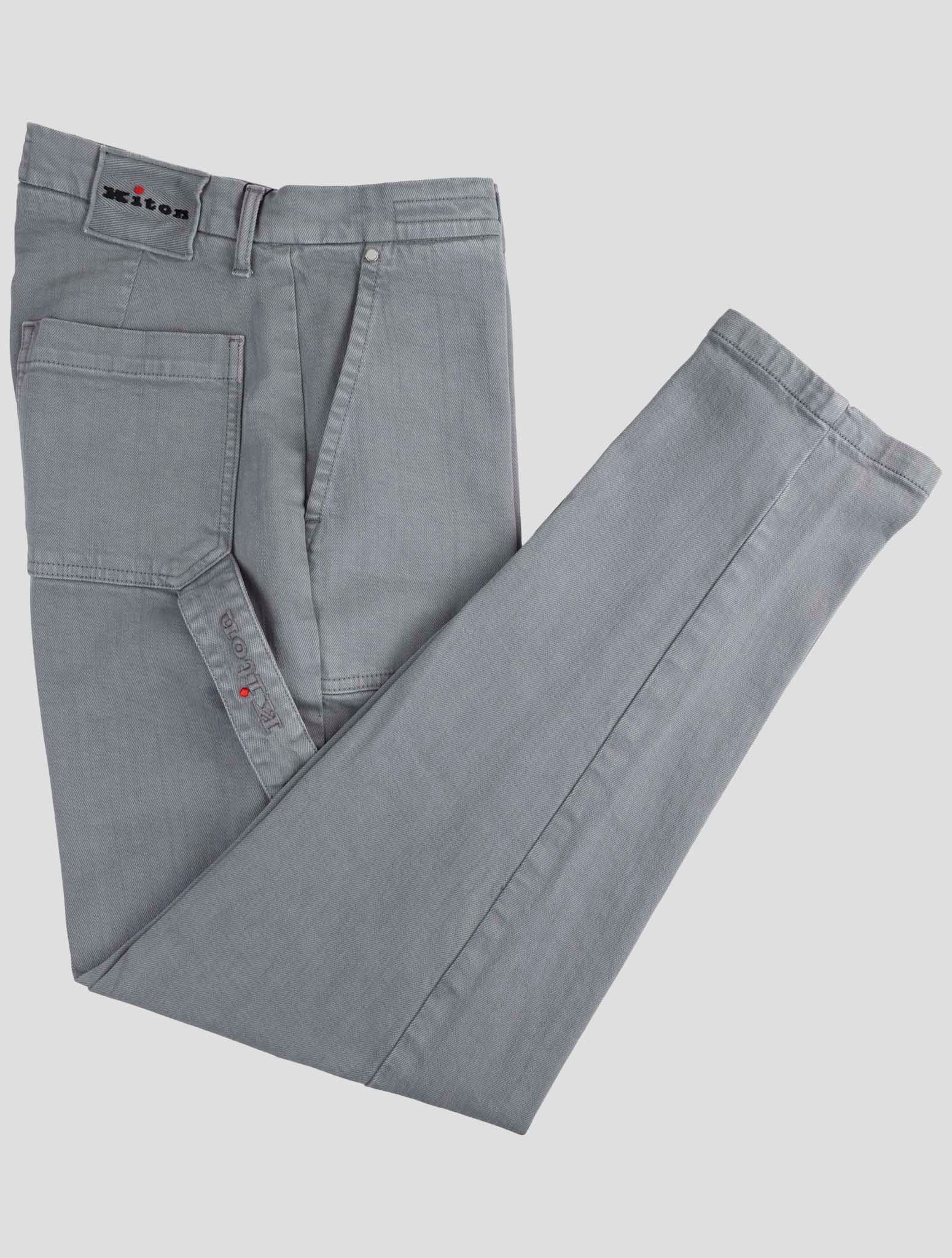 Kiton Gray Cotton Jeans