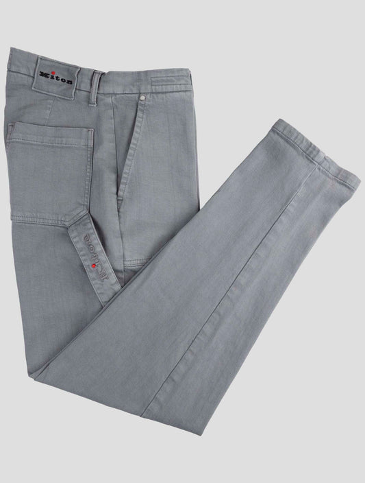 Kiton Gray Cotton Jeans