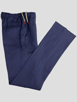 Kiton Dark Blue Linen Pants