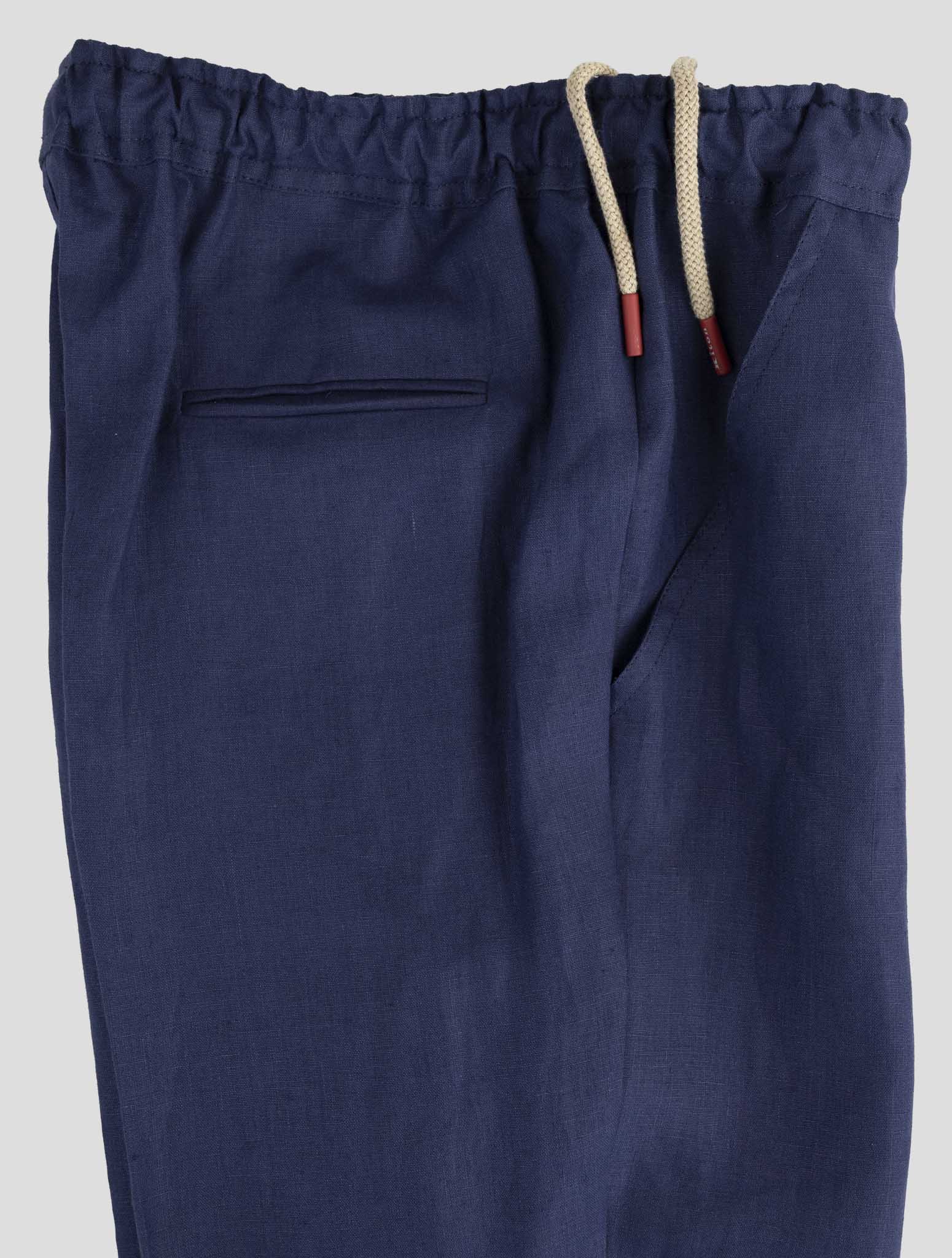 Kiton Dark Blue Linen Pants