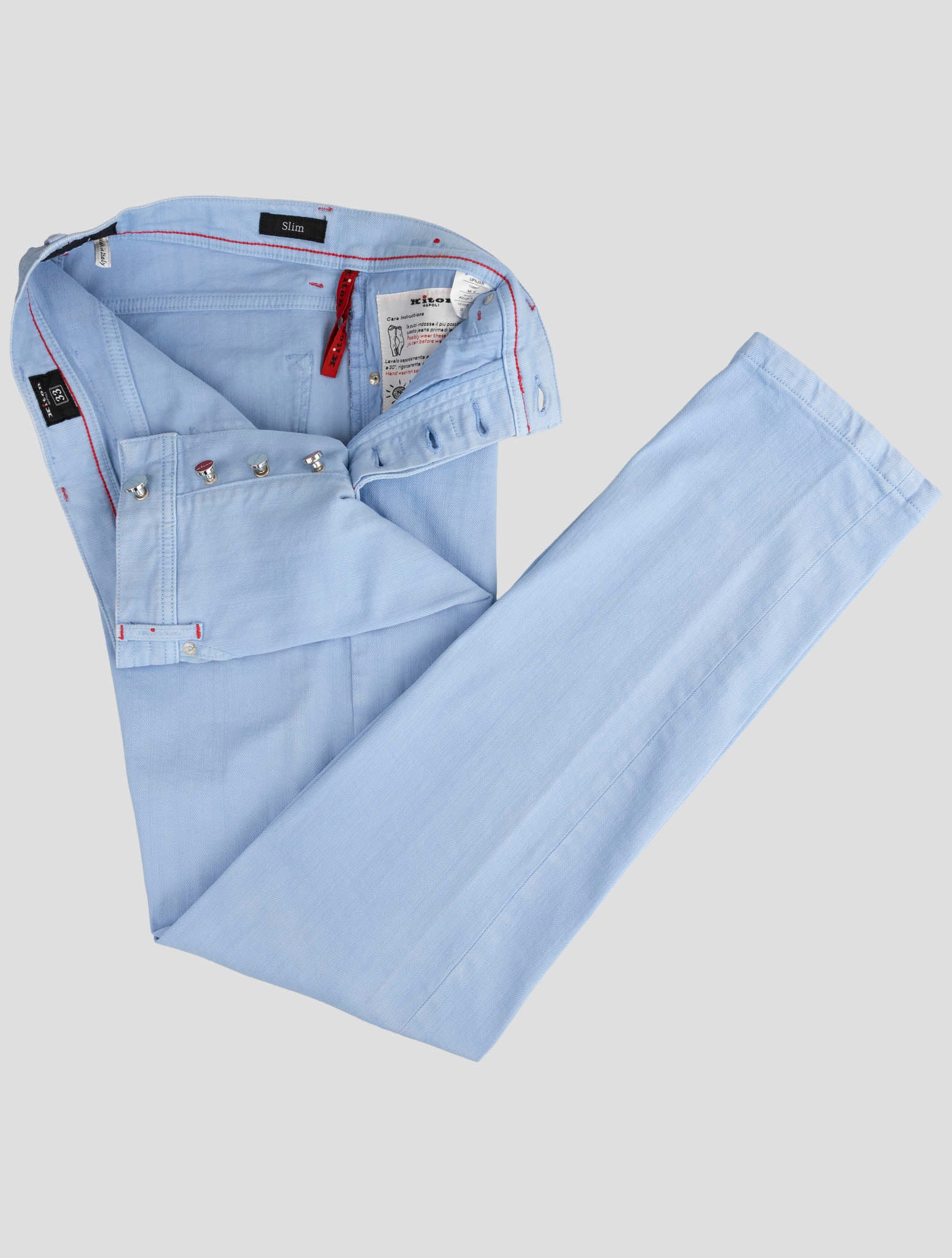 Kiton Light Blue Cotton Ea Jeans