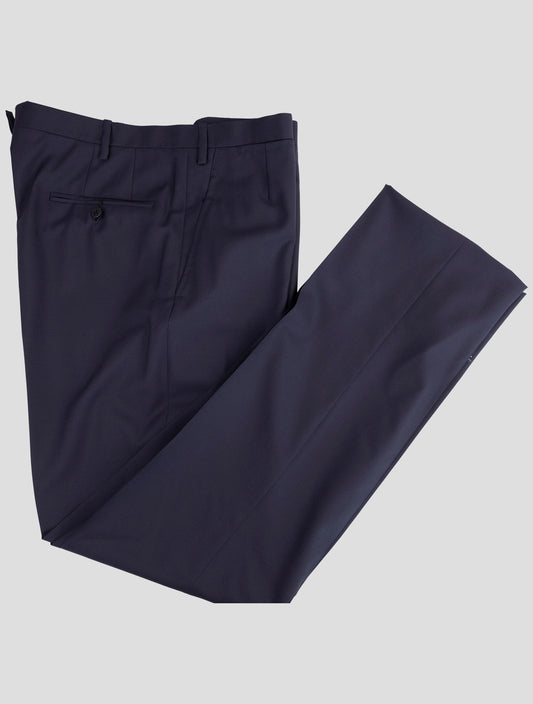 Kiton Dark Blue Virgin Wool Dress Pants