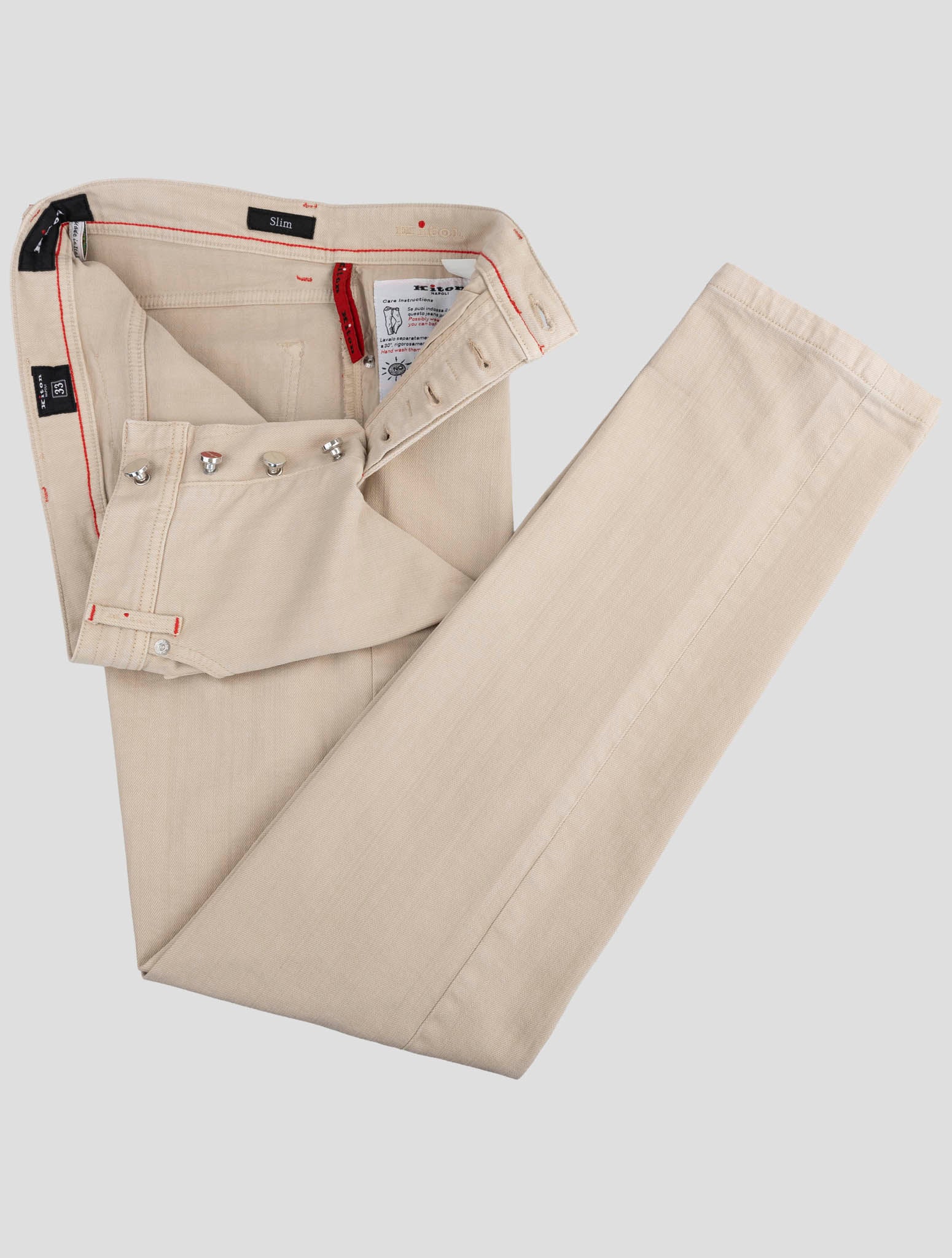 Kiton Beige Cotton Ea Jeans