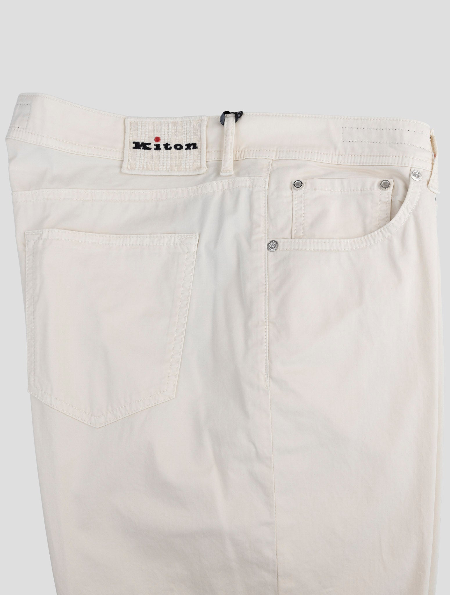 Kiton White Cotton Ea Jeans