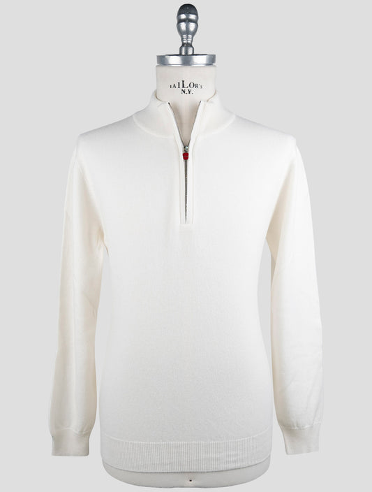 Kiton White Cashmere Sweater Polo