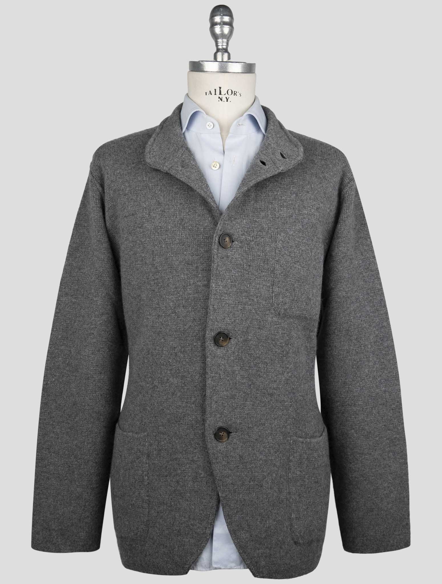 Kiton Gray Cashmere Sweater Cardigan