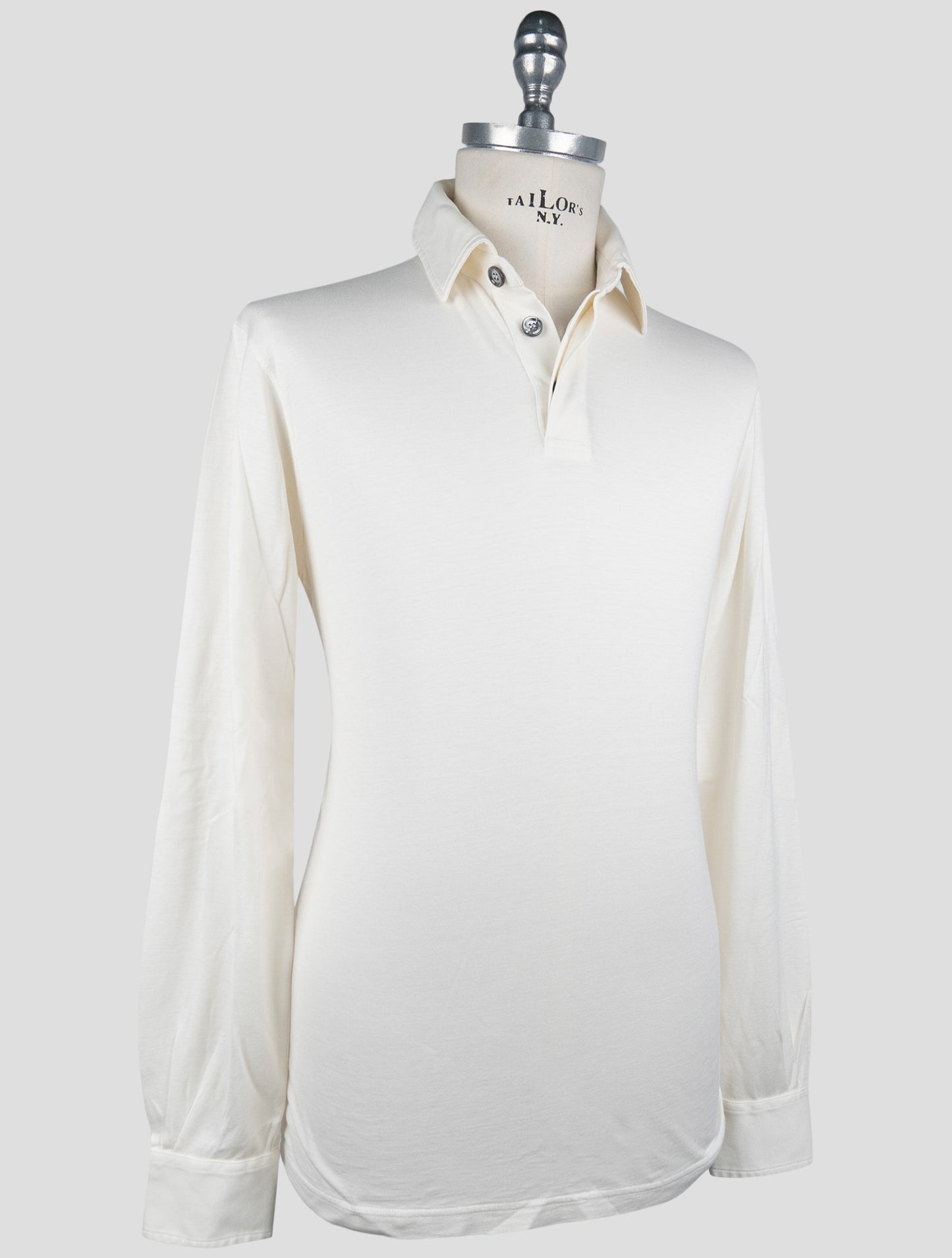 Kiton White Silk Cotton Sweater Polo