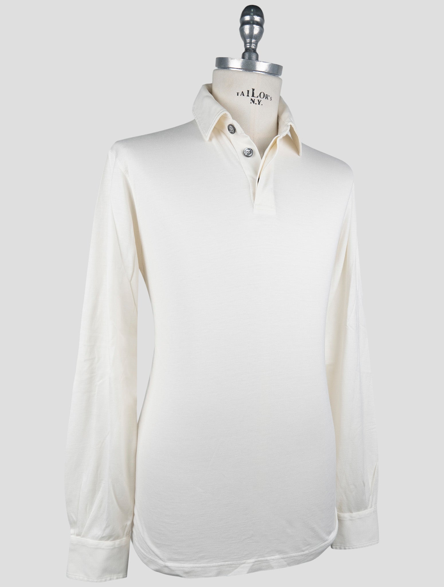 Kiton White Silk Cotton Sweater Polo