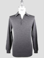Kiton Gray Wool Sweater Polo