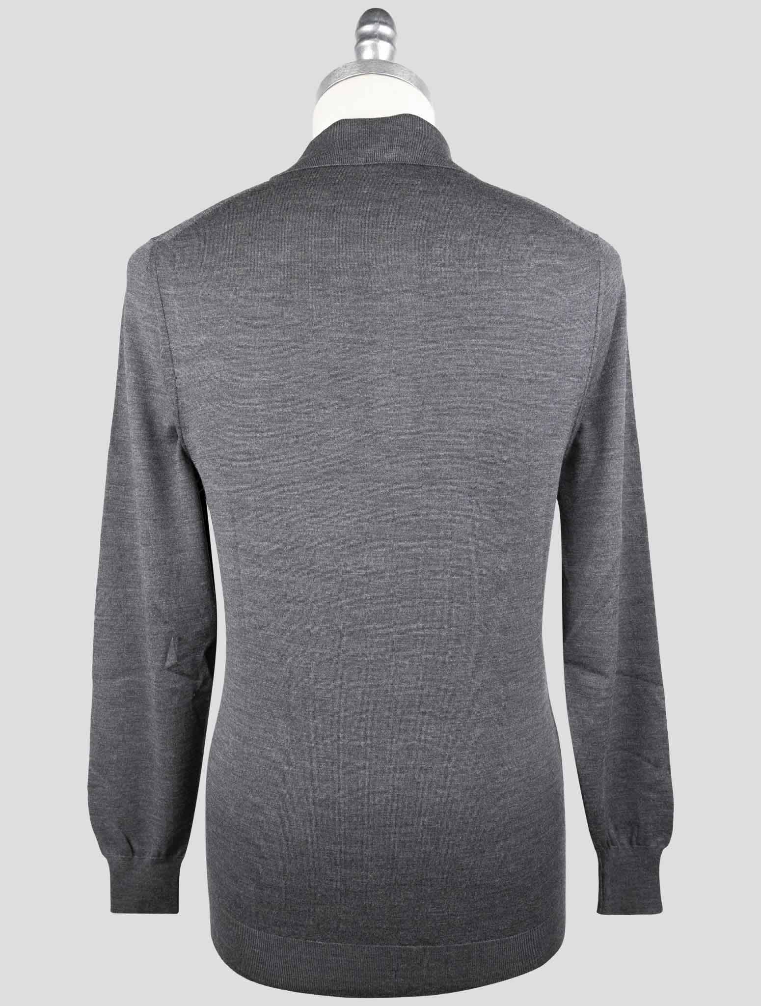 Kiton Gray Wool Sweater Polo