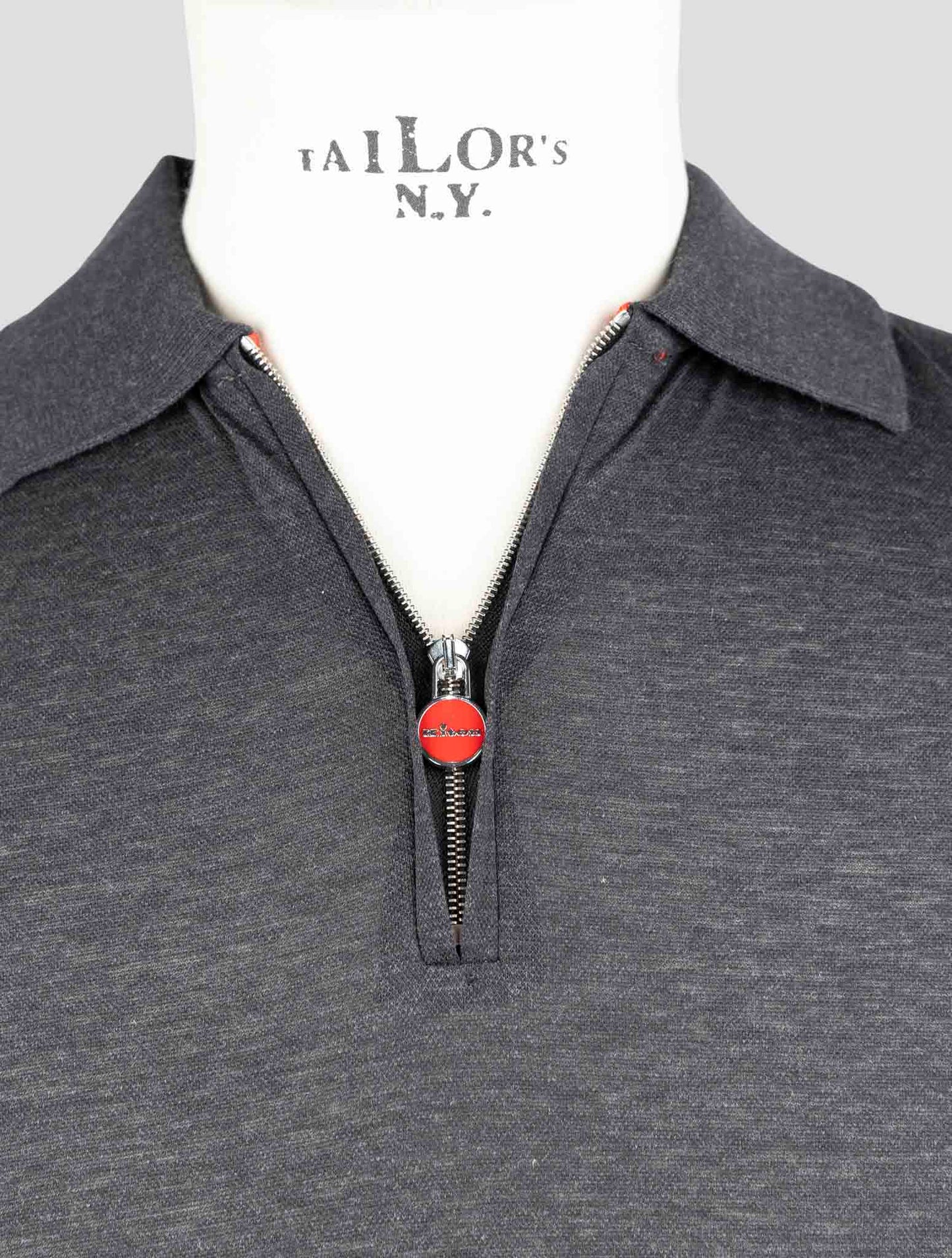 Kiton Dark Gray Cotton Polo