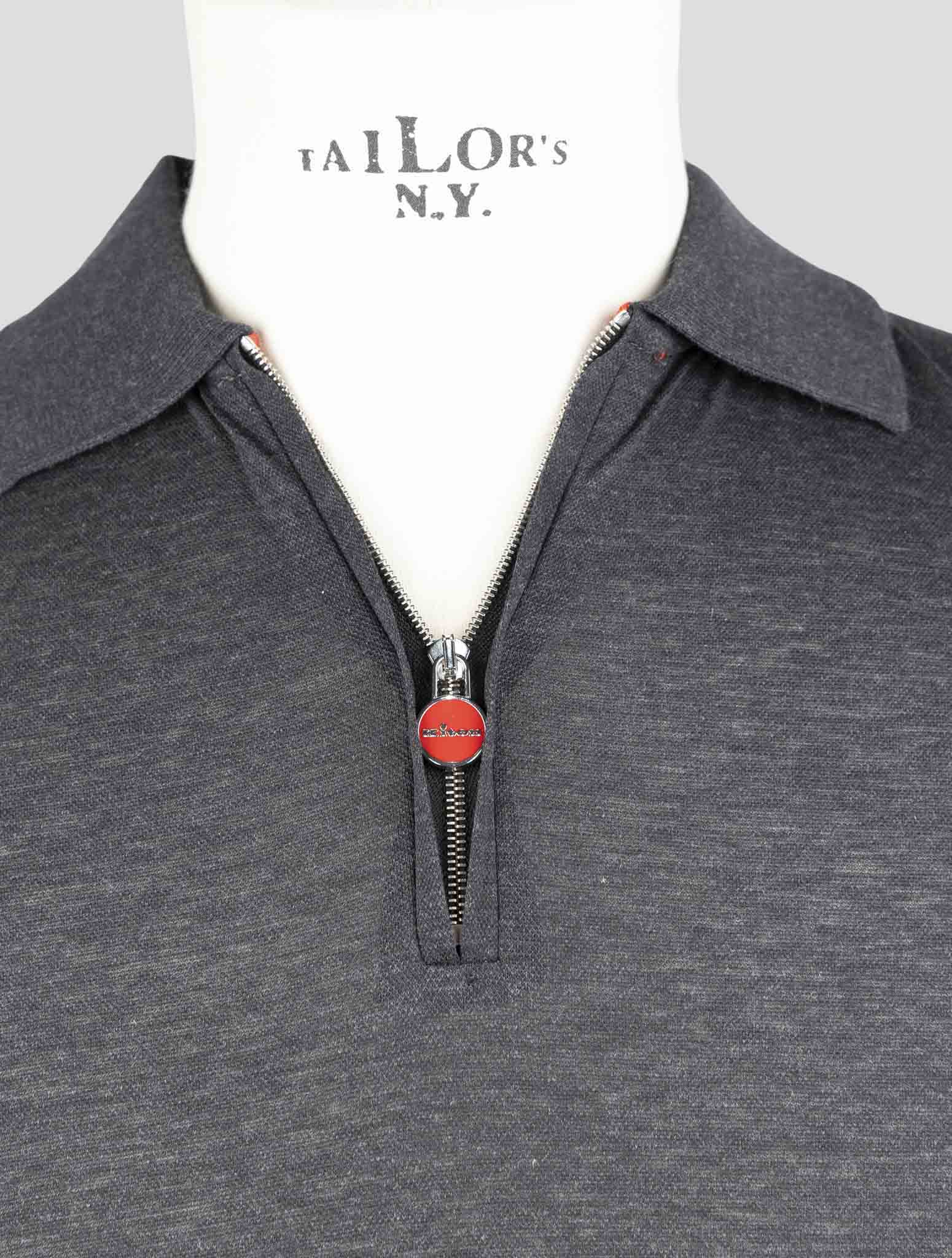 Kiton Dark Gray Cotton Polo