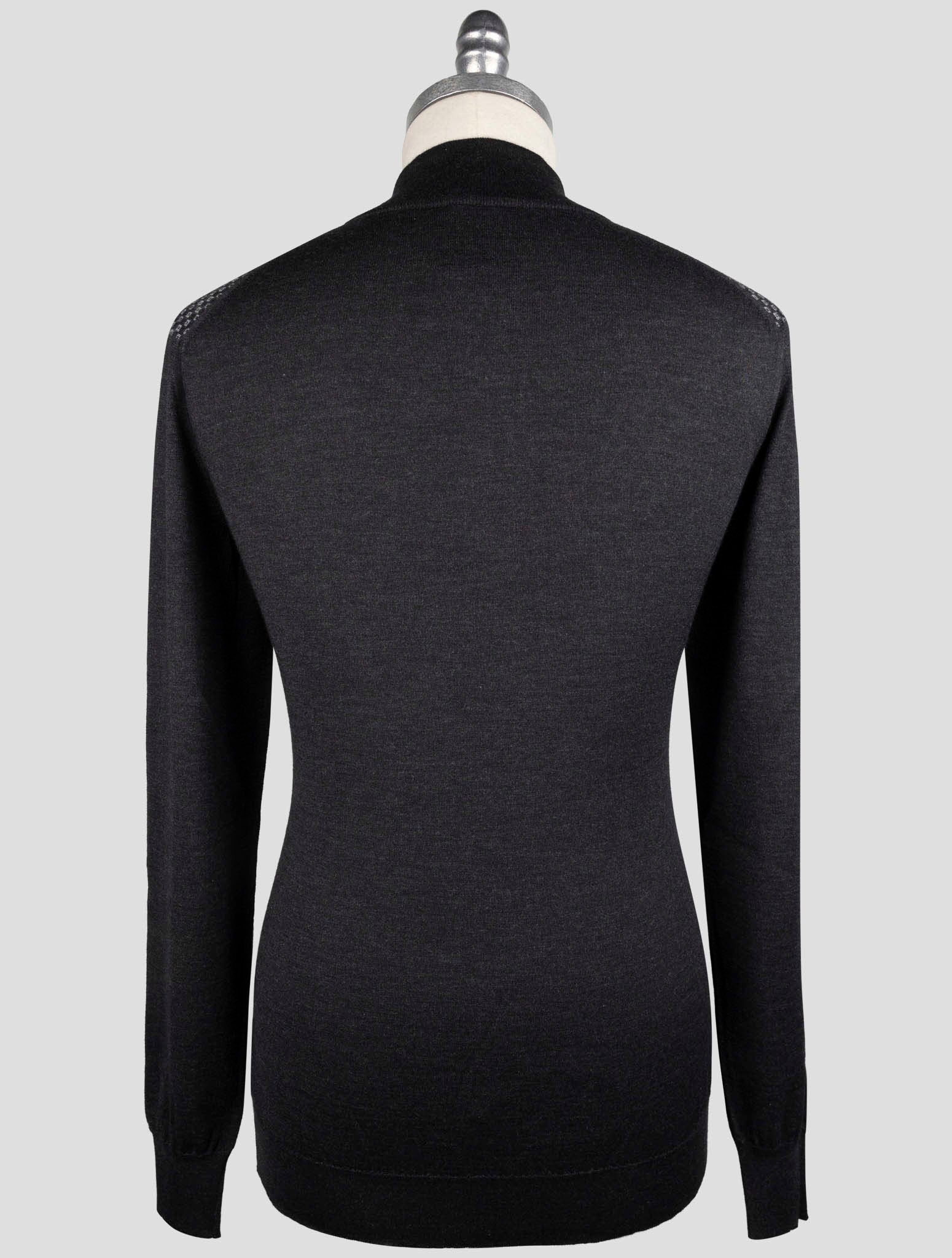 Kiton Dark Gray Cashmere Silk Sweater Half Zip