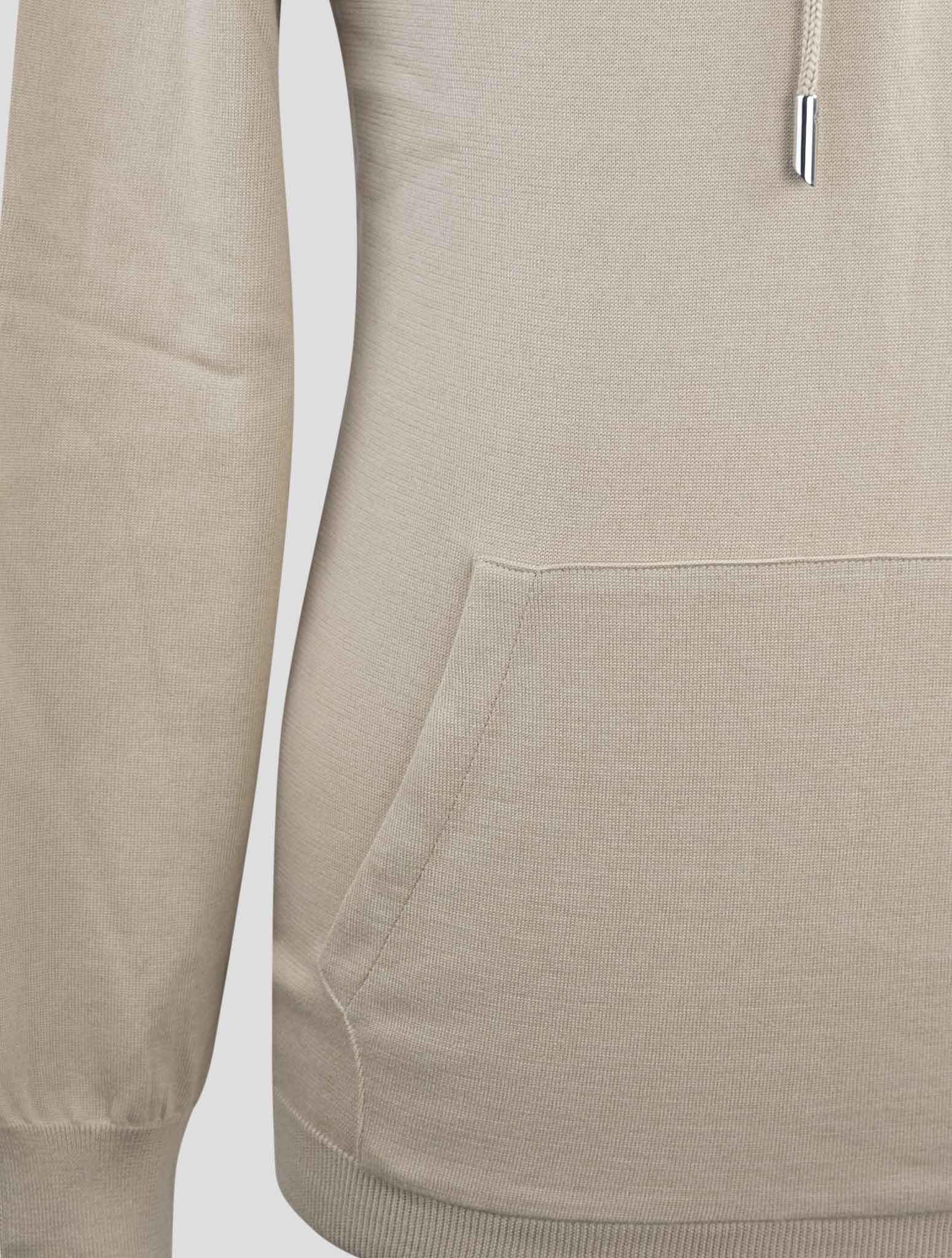 Kiton Beige Cotton Sweater Hoodie