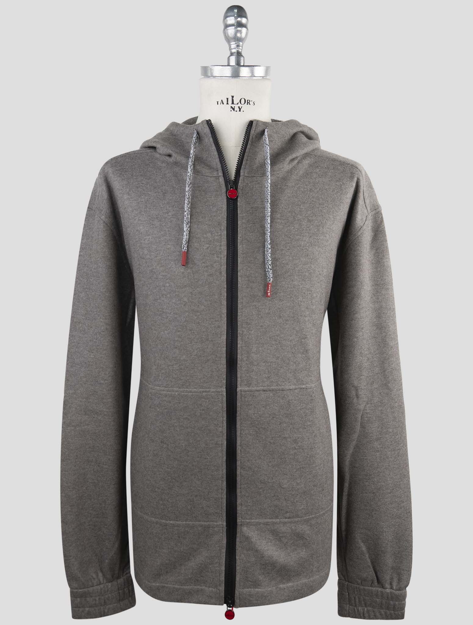 Kiton Gray Cashmere Pa Sweater Full Zip Hoodie