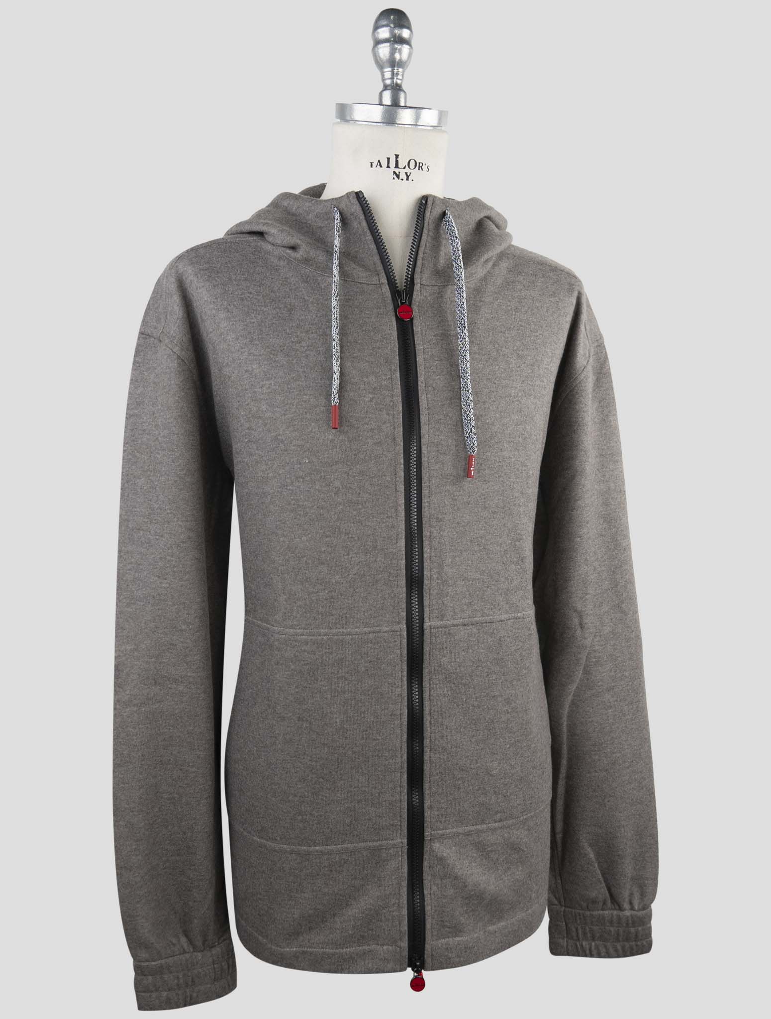Kiton Gray Cashmere Pa Sweater Full Zip Hoodie