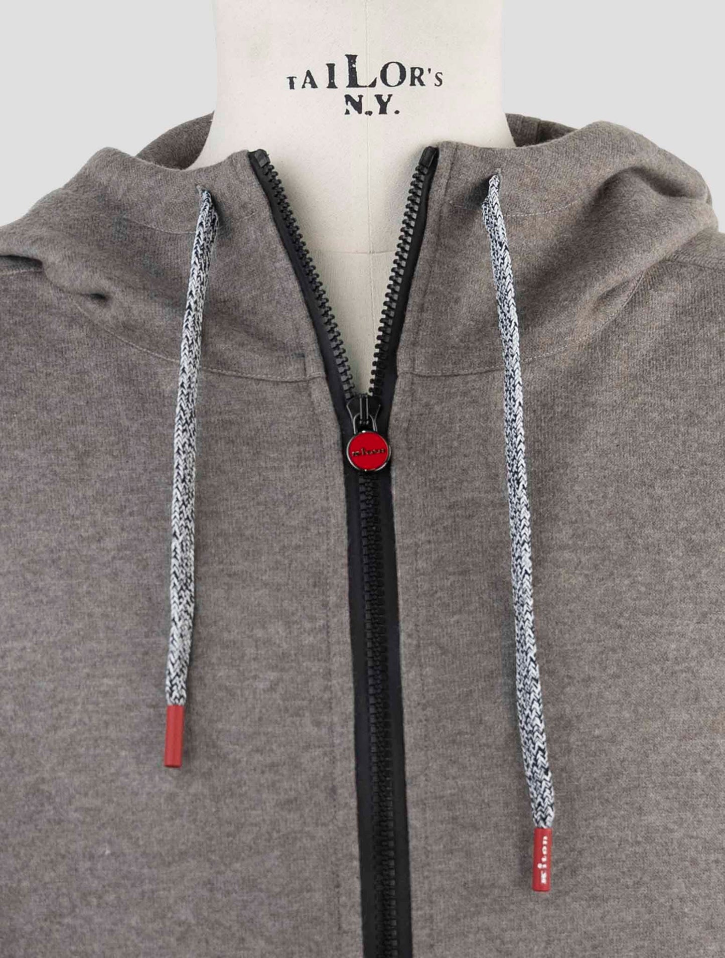 Kiton Gray Cashmere Pa Sweater Full Zip Hoodie