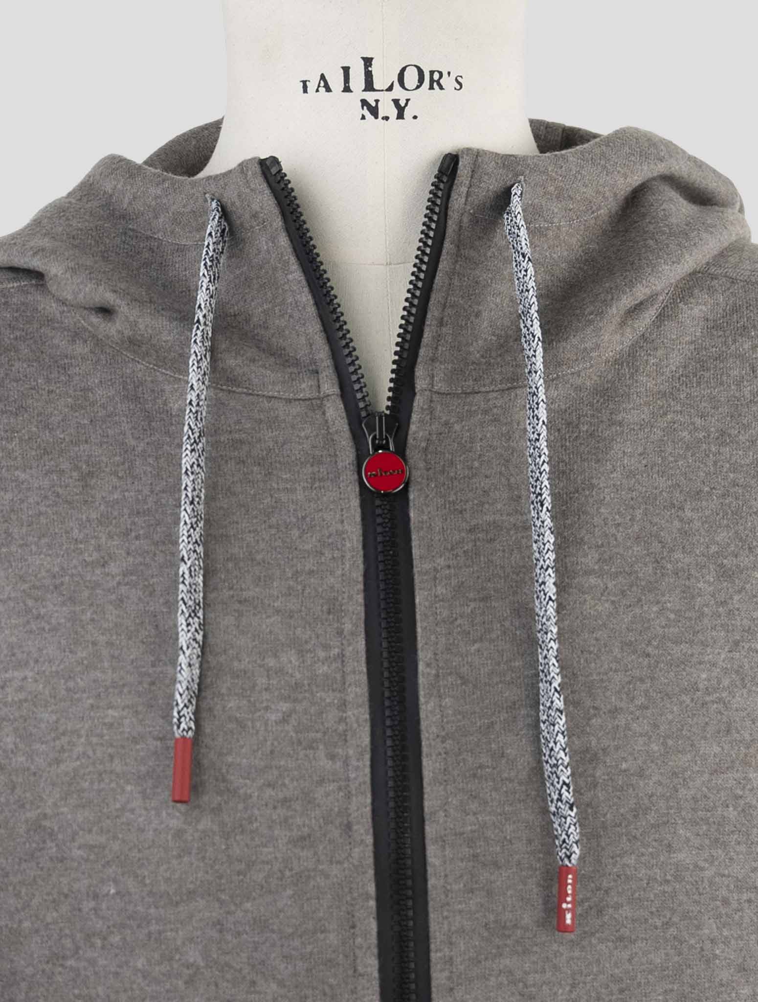 Kiton Gray Cashmere Pa Sweater Full Zip Hoodie