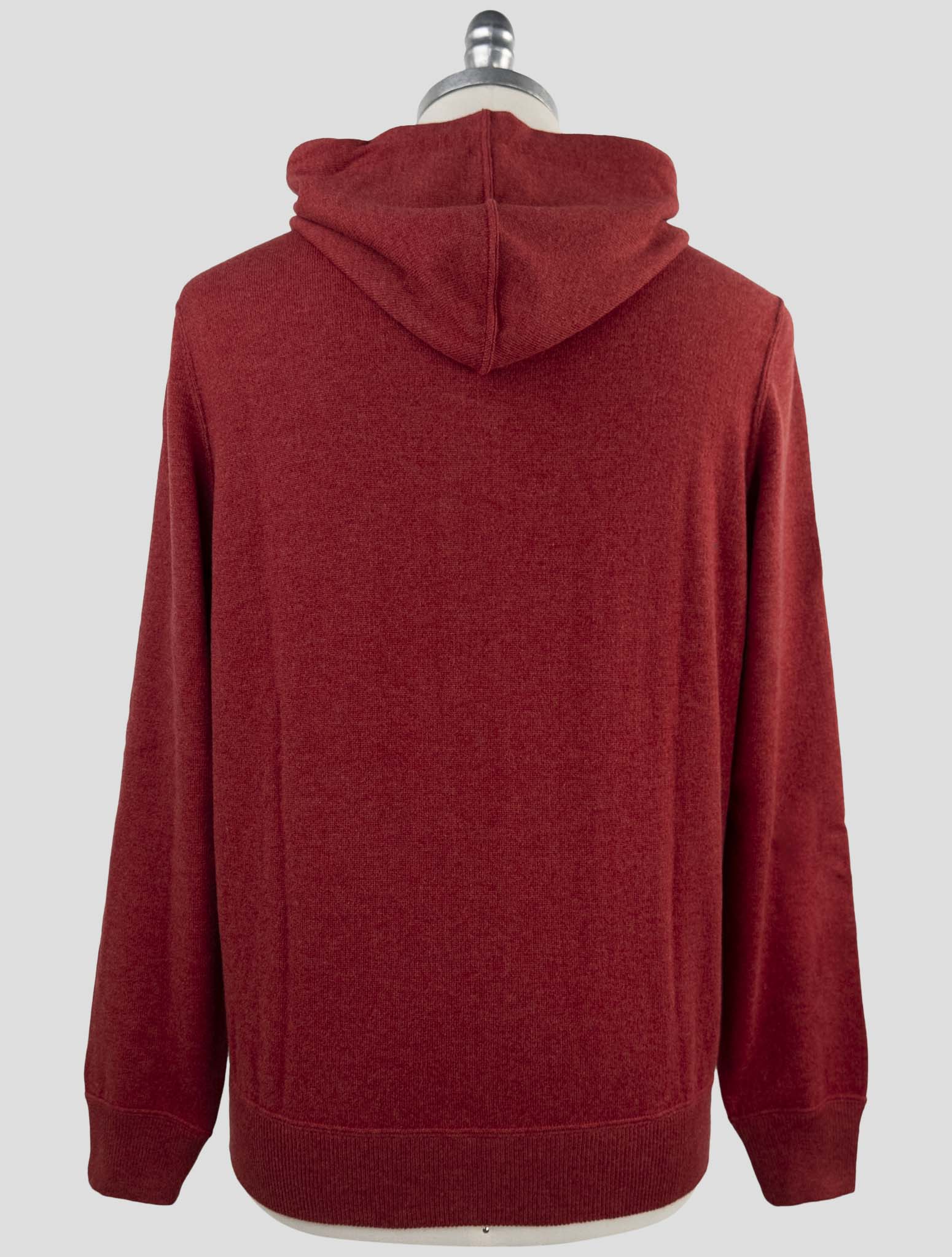 Kiton Red Cashmere Sweater Full Zip Hoodie