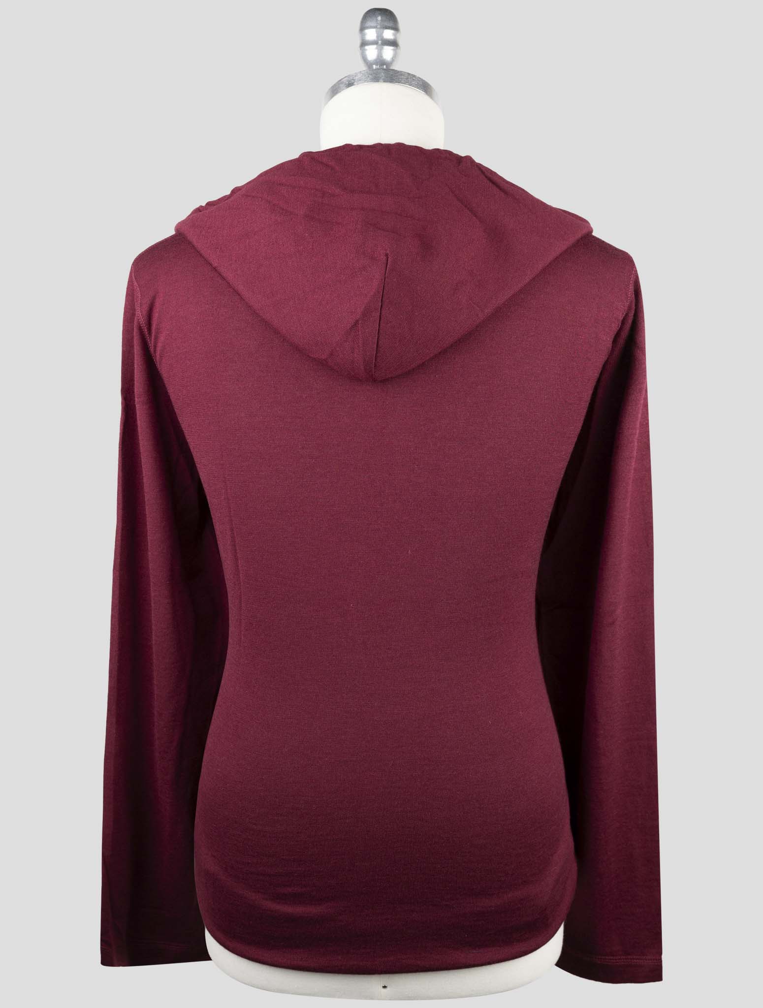 Kiton Burgundy Cashmere Silk Sweater Hoodie