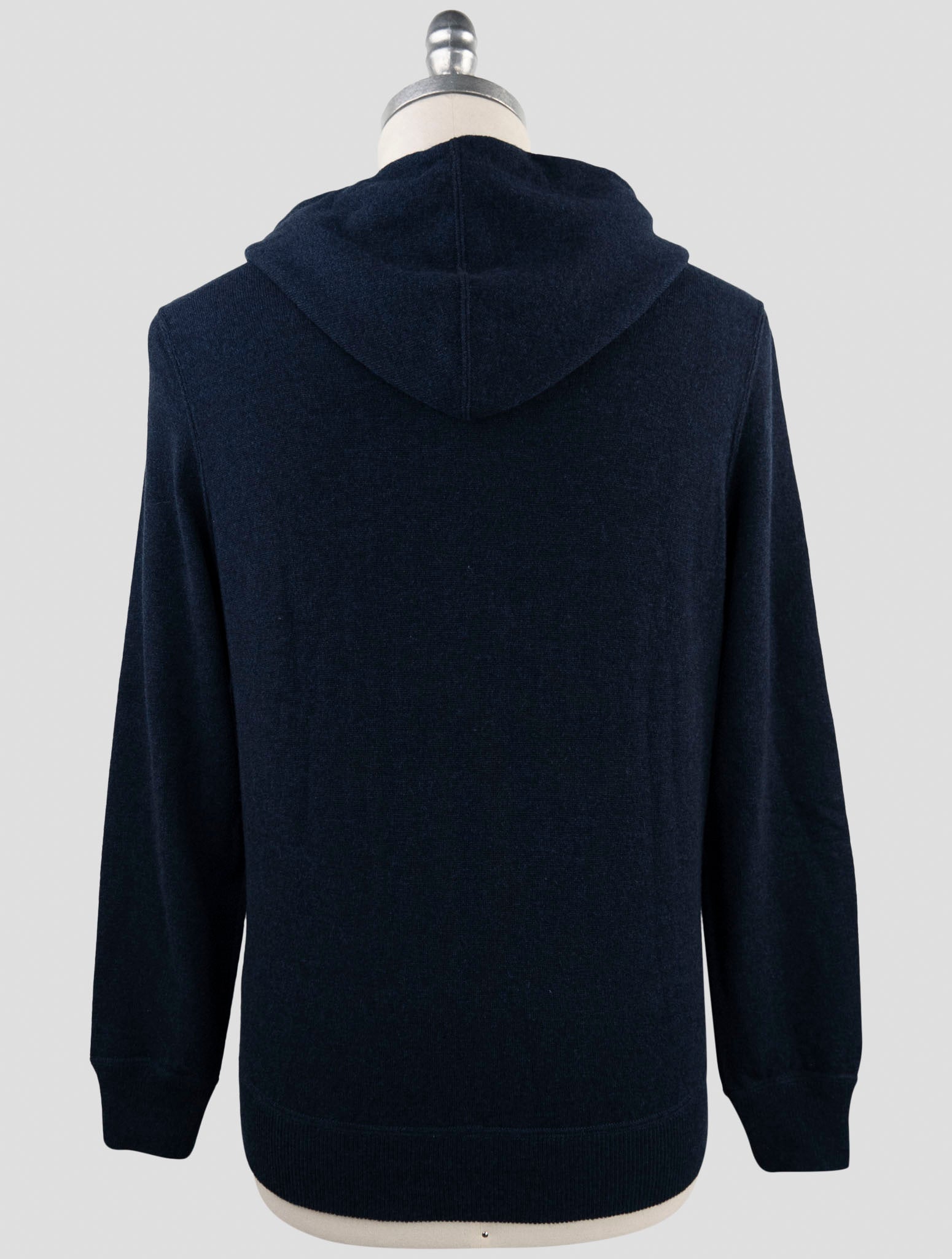Kiton Blue Cashmere Sweater Hoodie