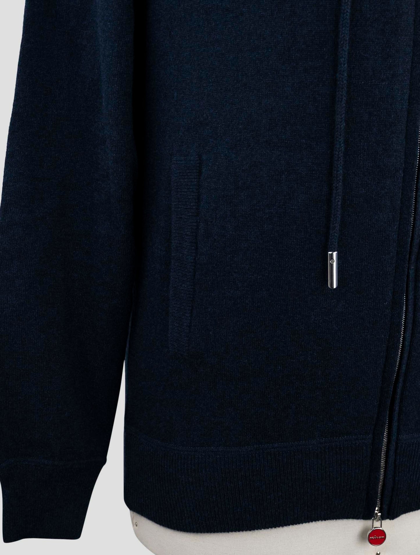 Kiton Blue Cashmere Sweater Hoodie