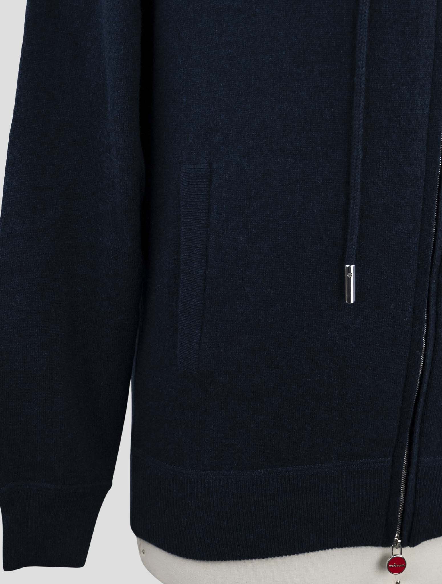 Kiton Blue Cashmere Sweater Hoodie