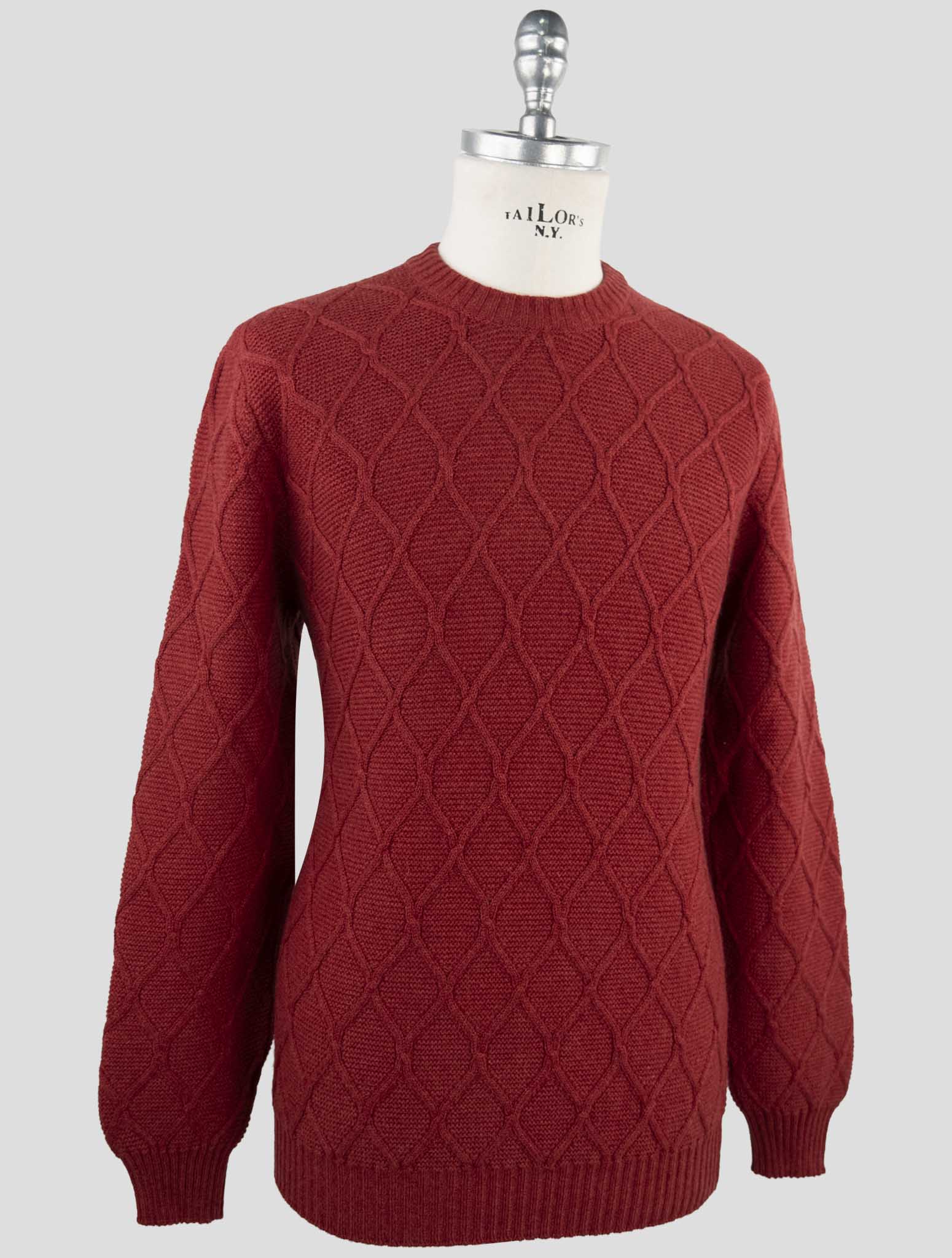 Kiton Red Cashmere Sweater Crewneck