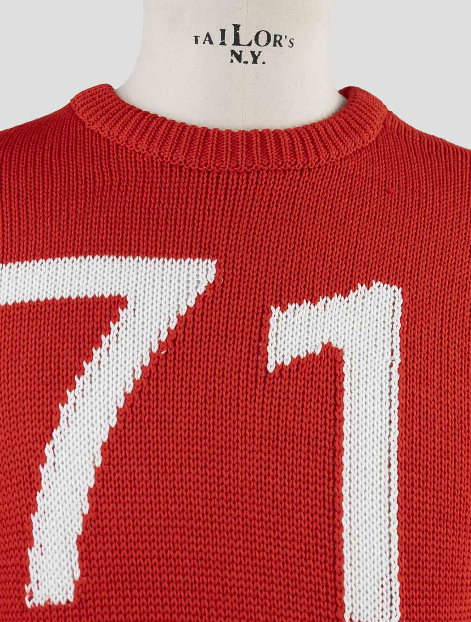 Kiton Red Cotton Sweater Crewneck