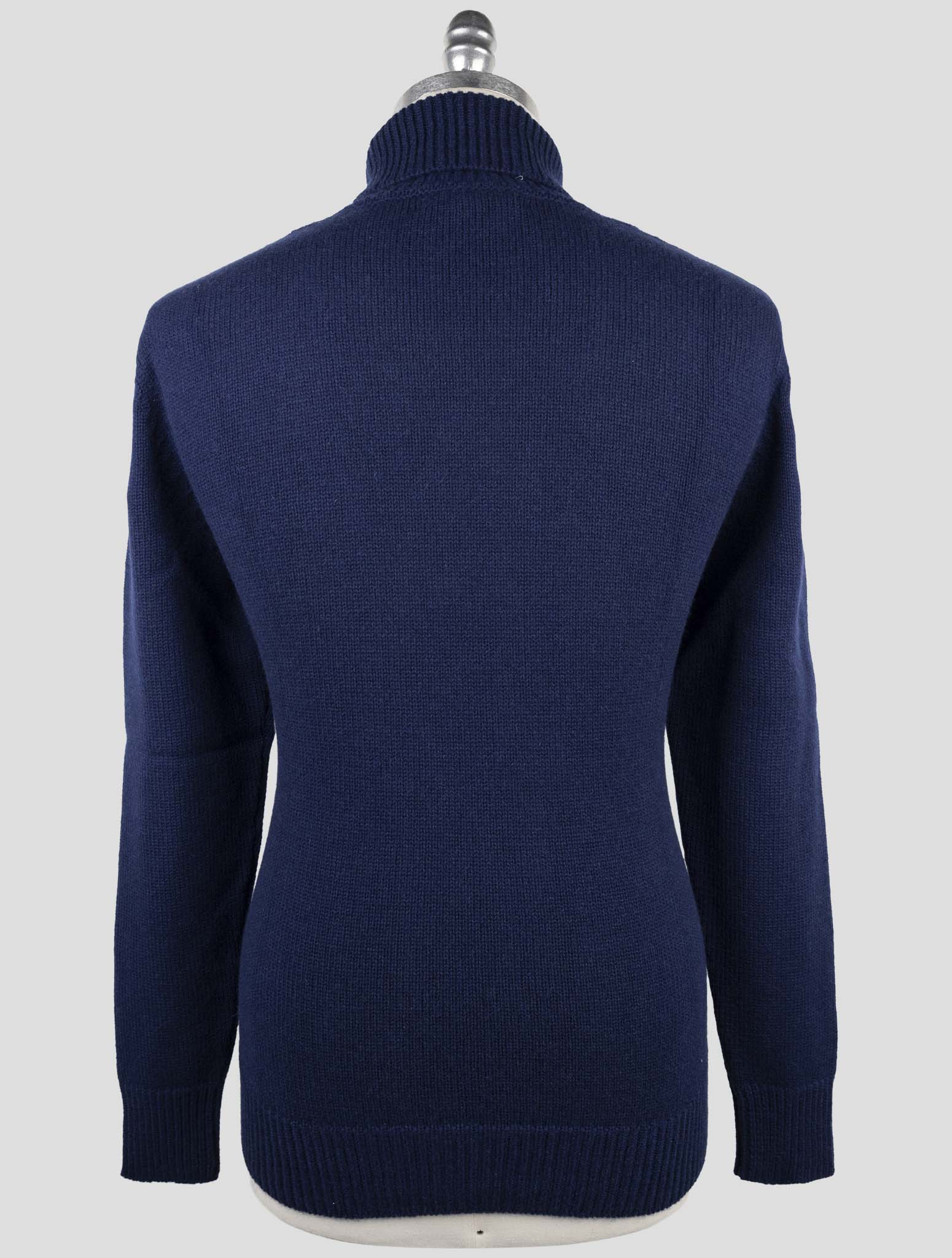 Kiton Blue Cashmere Sweater Turtleneck