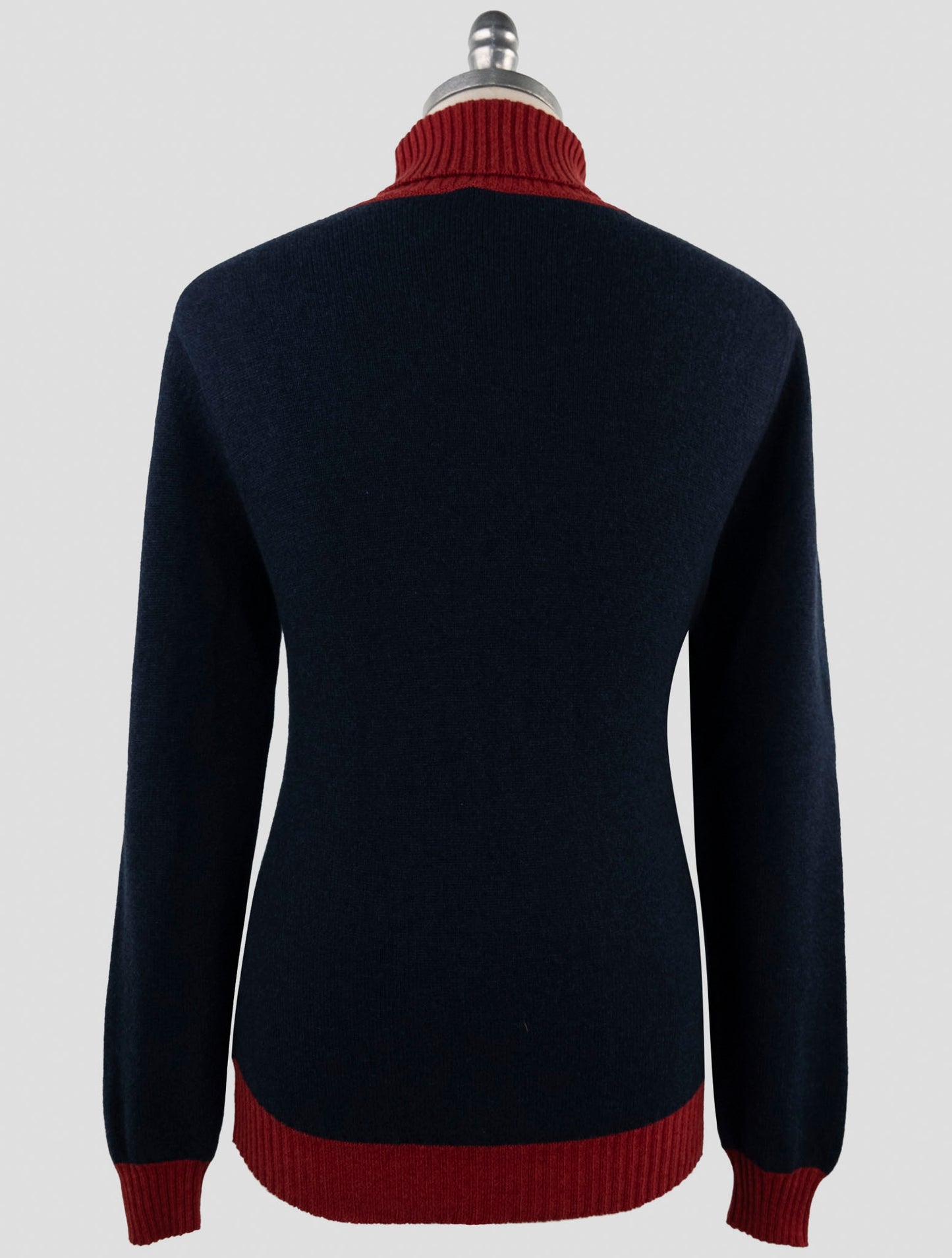 Kiton Blue Red Cashmere Sweater Turtleneck