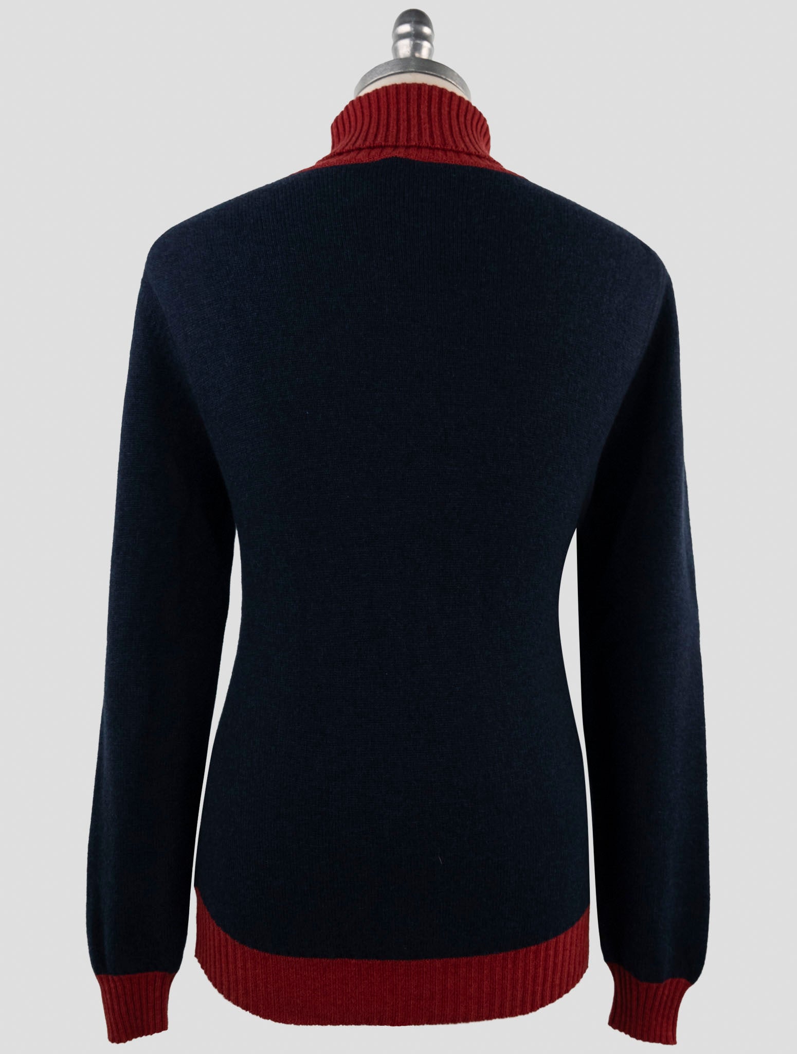 Kiton Blue Red Cashmere Sweater Turtleneck