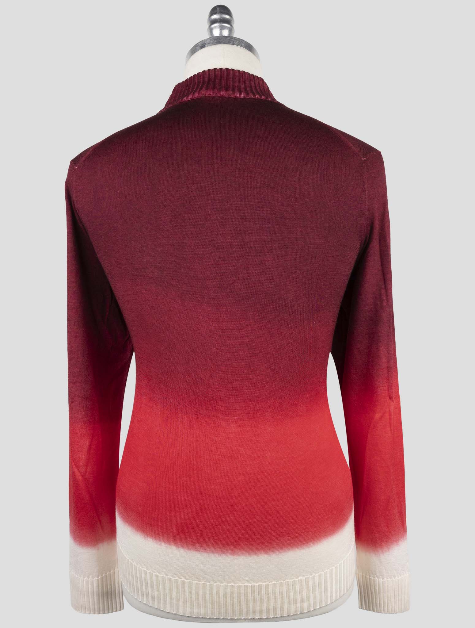 Kiton Burgundy Cashmere Silk Sweater Crewneck